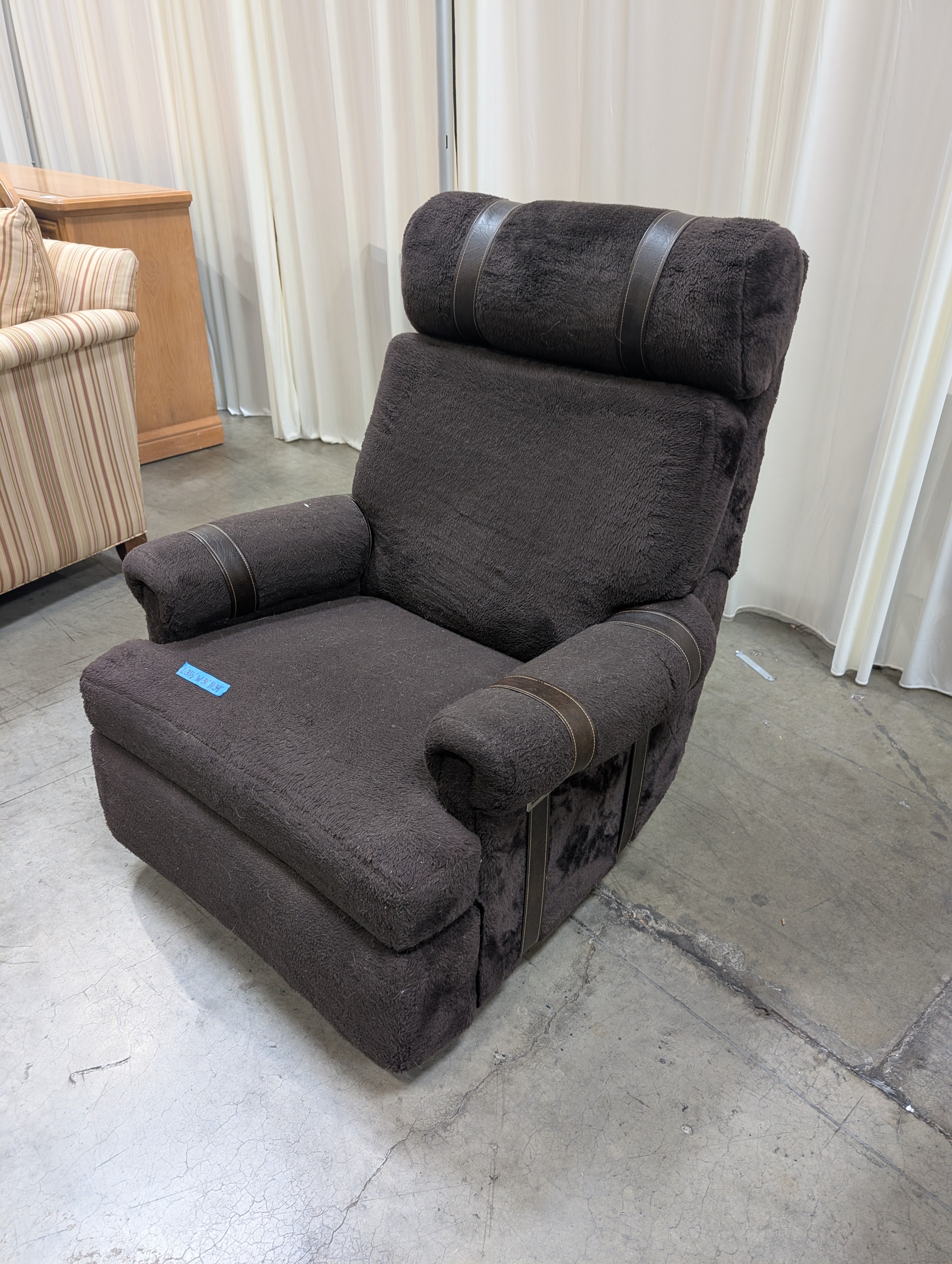 Plush Brown Faux Fur Recliner