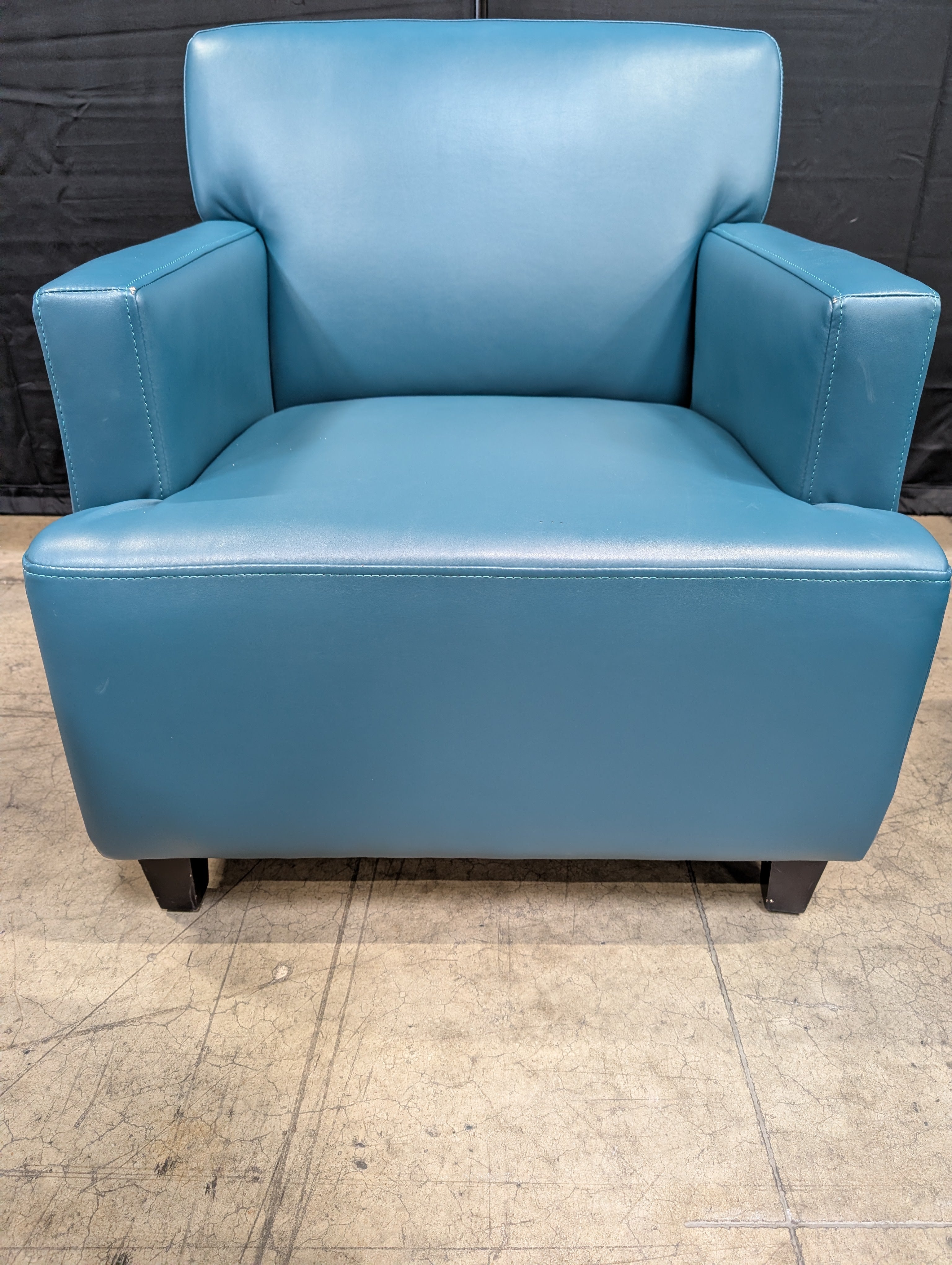 Teal Faux Leather Accent Club Chair