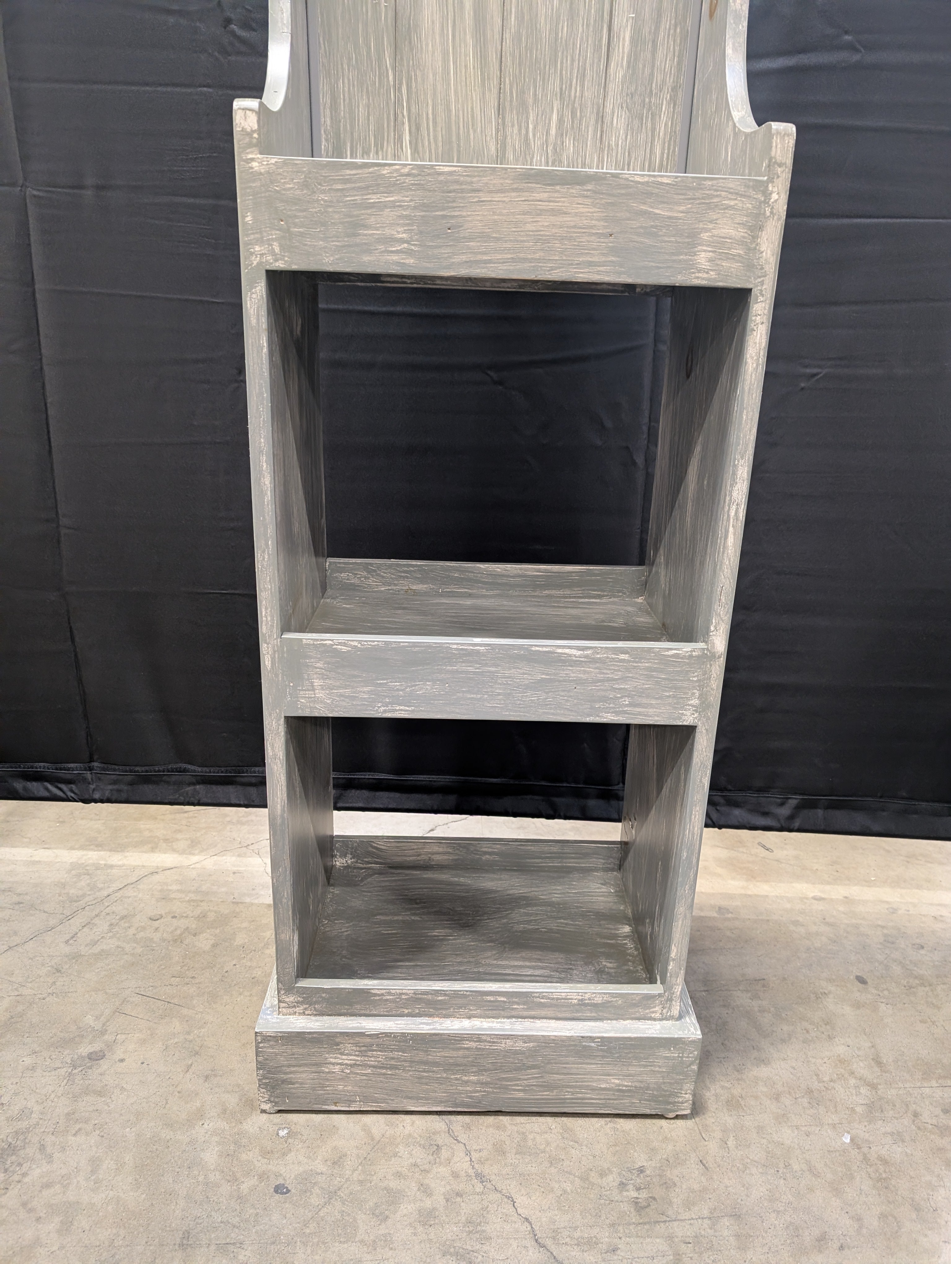 Dr. McGillicuddy's Rustic Distressed Wood Display Shelf Unit