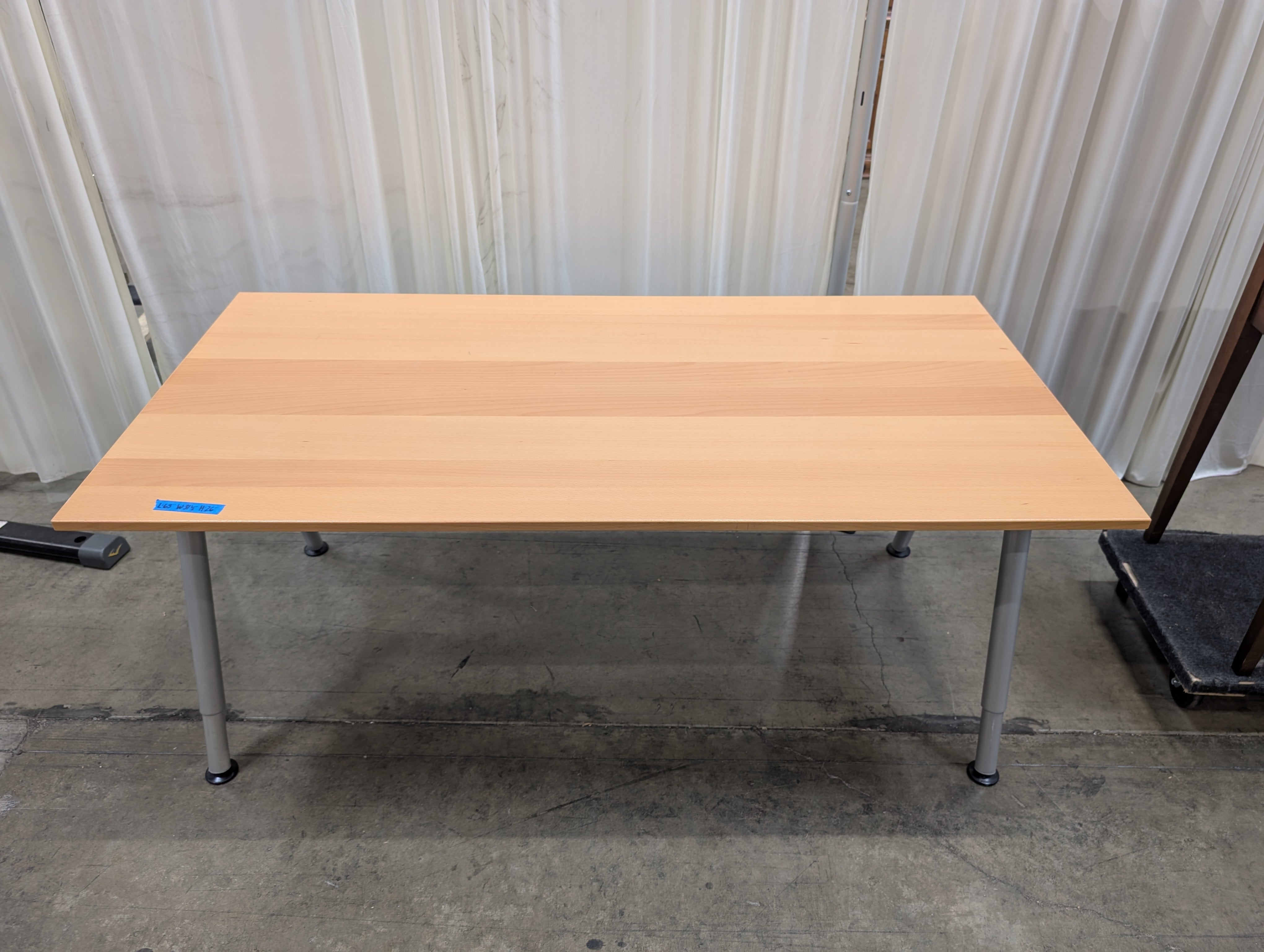 Light Wood Veneer Ikea Desk with Adjustable Legs