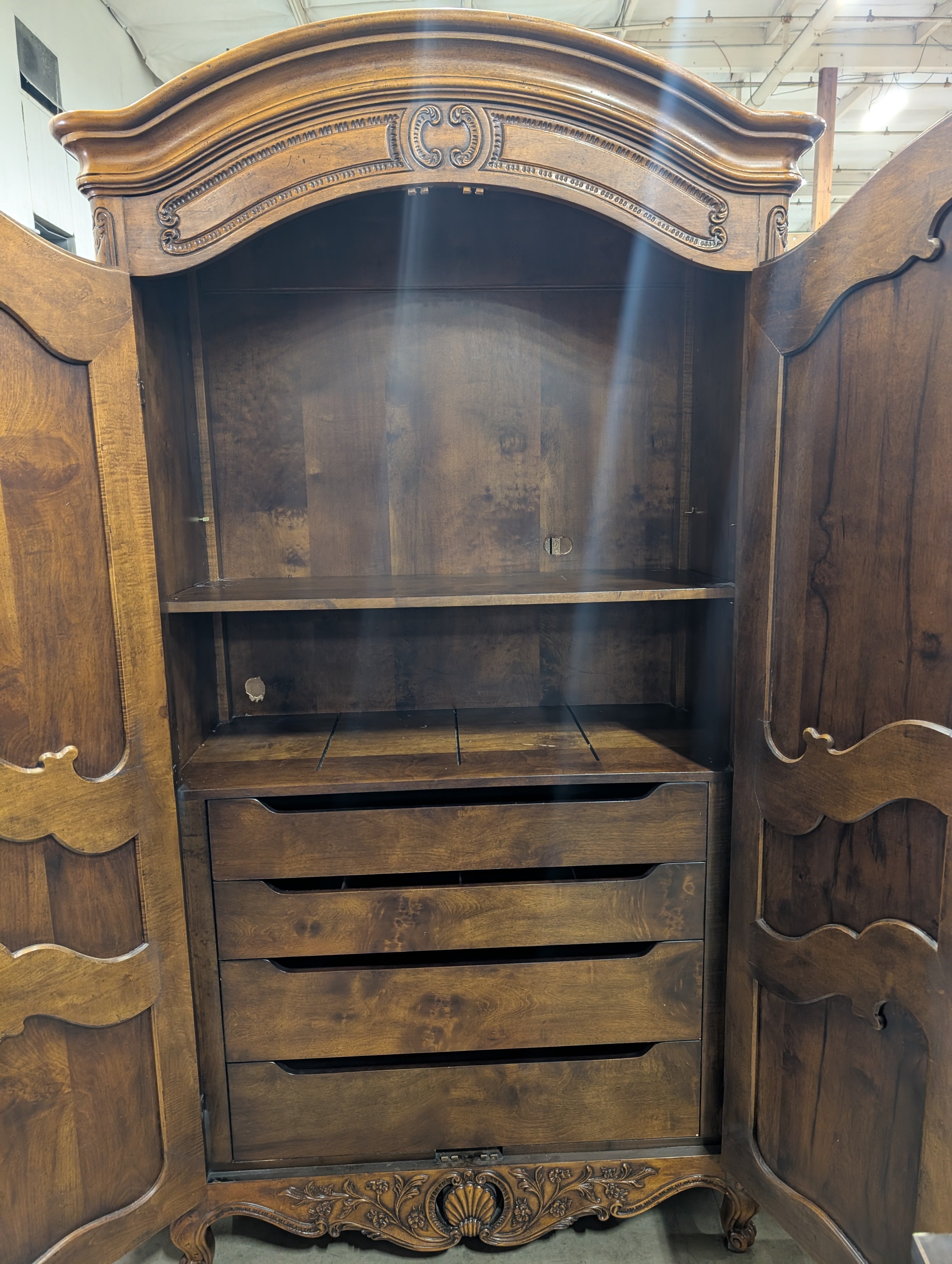 Henredon 2-Door Armoire: Rich Hardwood Wardrobe
