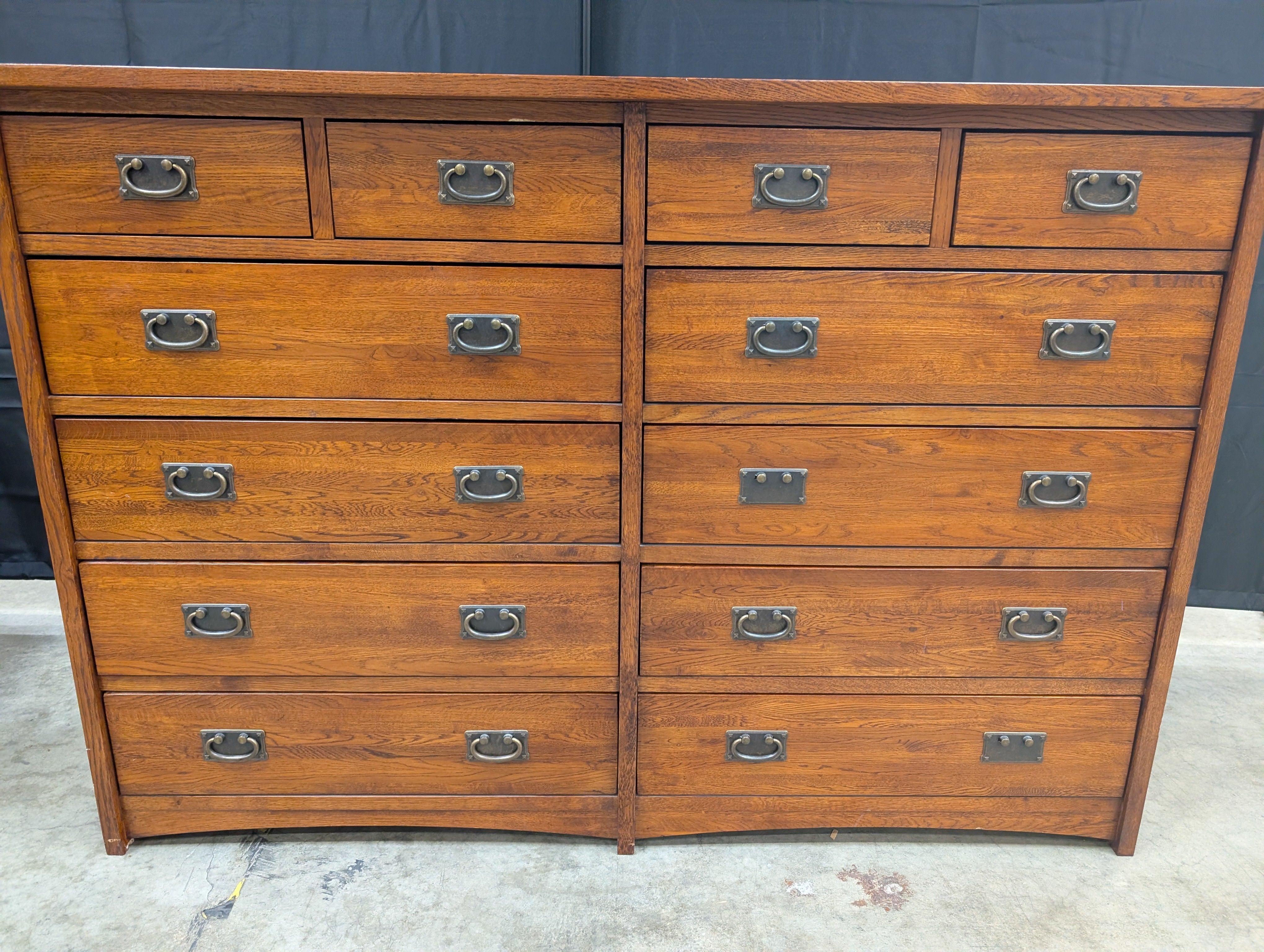 Solid Hardwood Craftsman-Style 12-Drawer Dresser