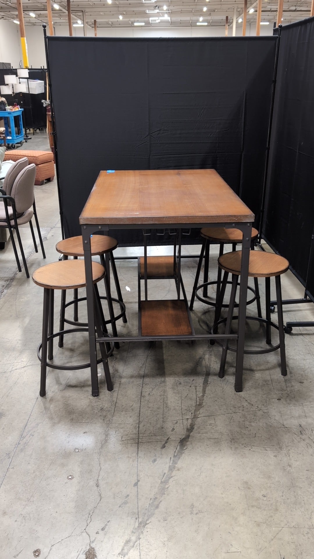 Industrial Style Wood Top Dining set