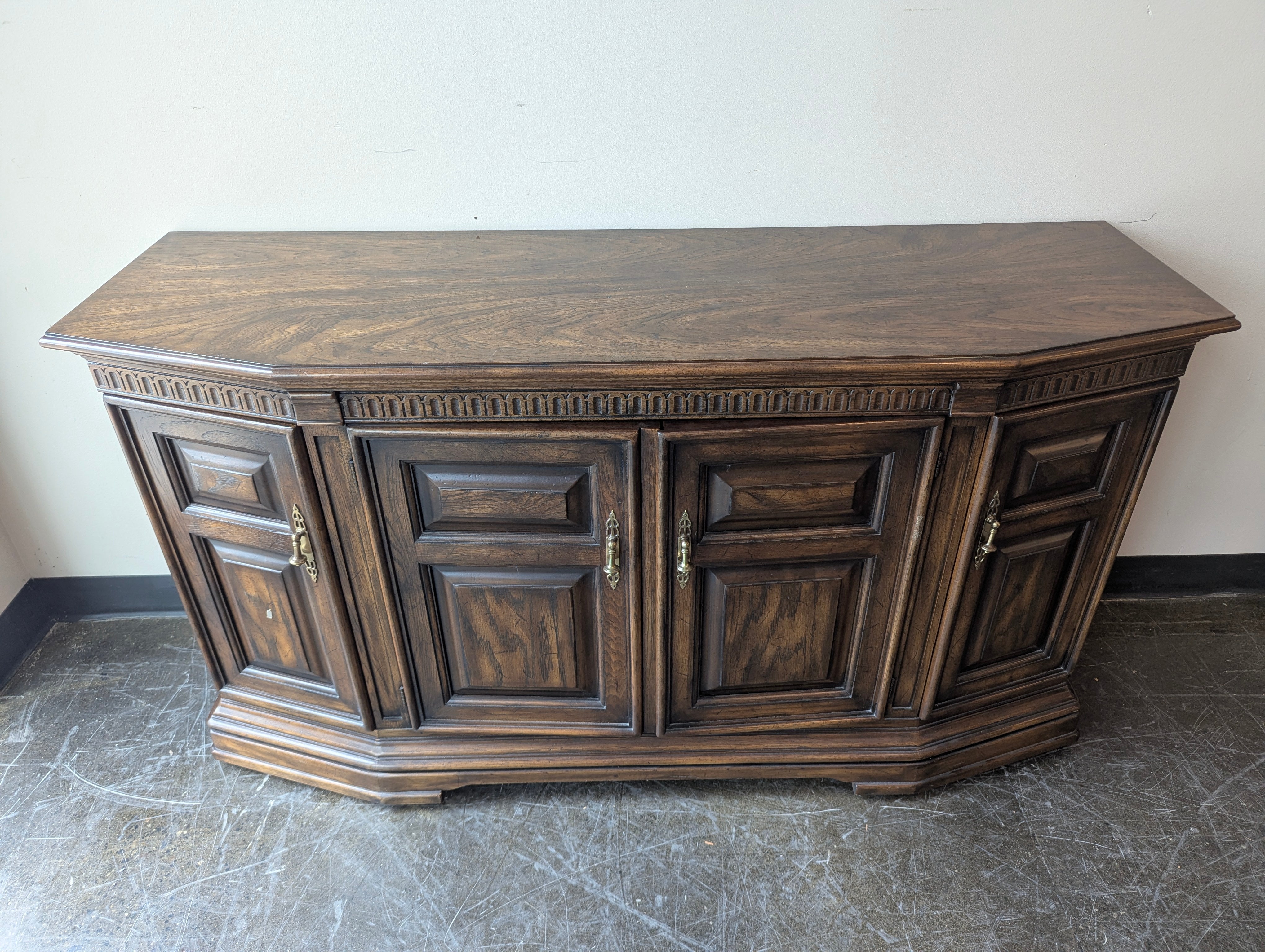 Drexel Traditional Dark Wood Four-Door Sideboard