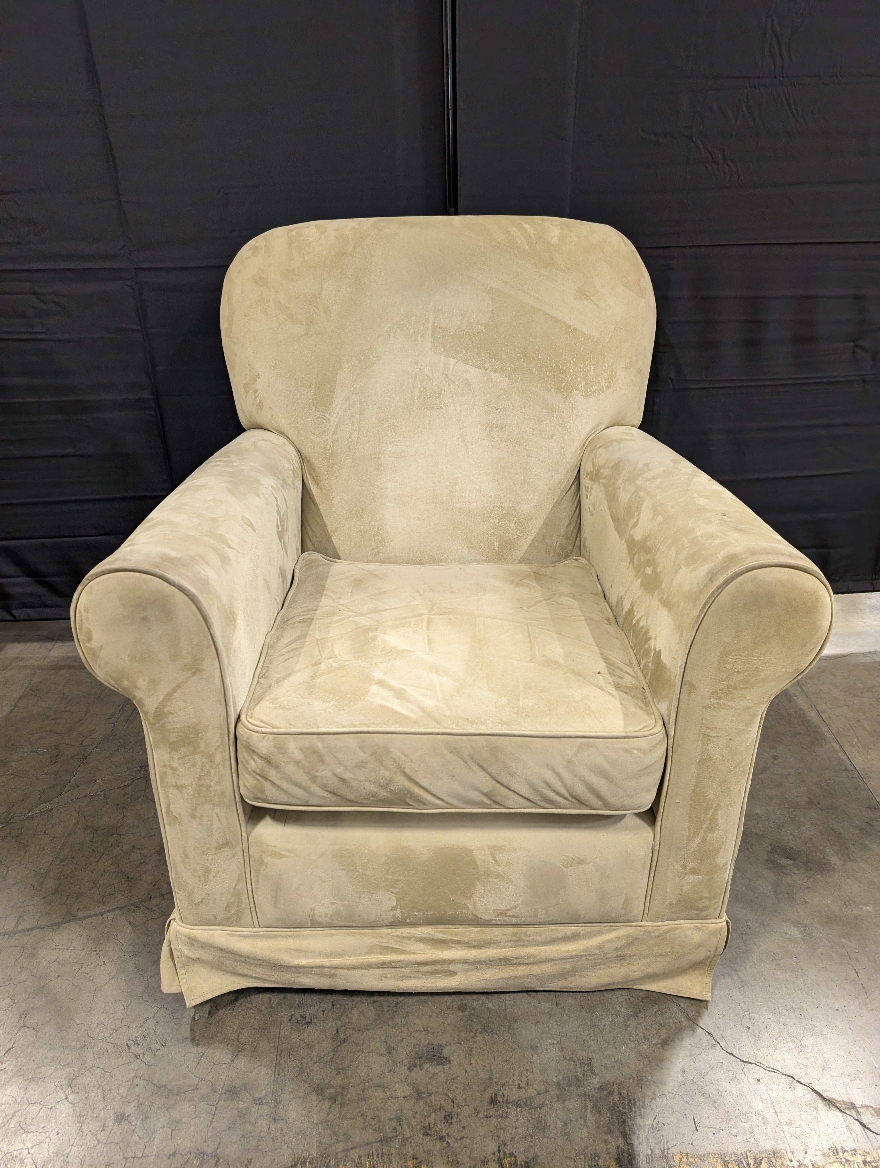 Comfortable Upholstered Club Chair in Light Beige