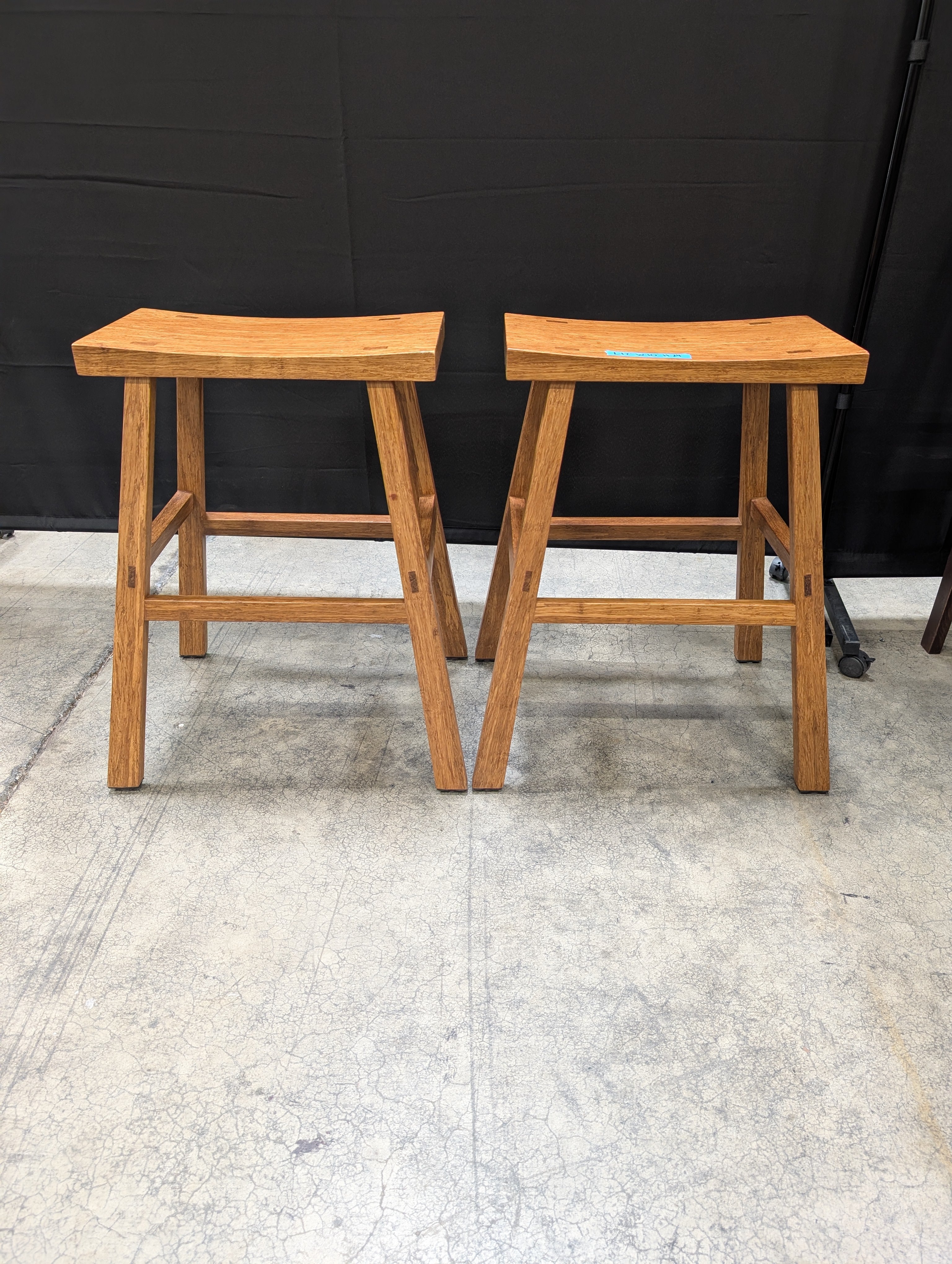 Pair of Mission Style Bar Stool in Wood