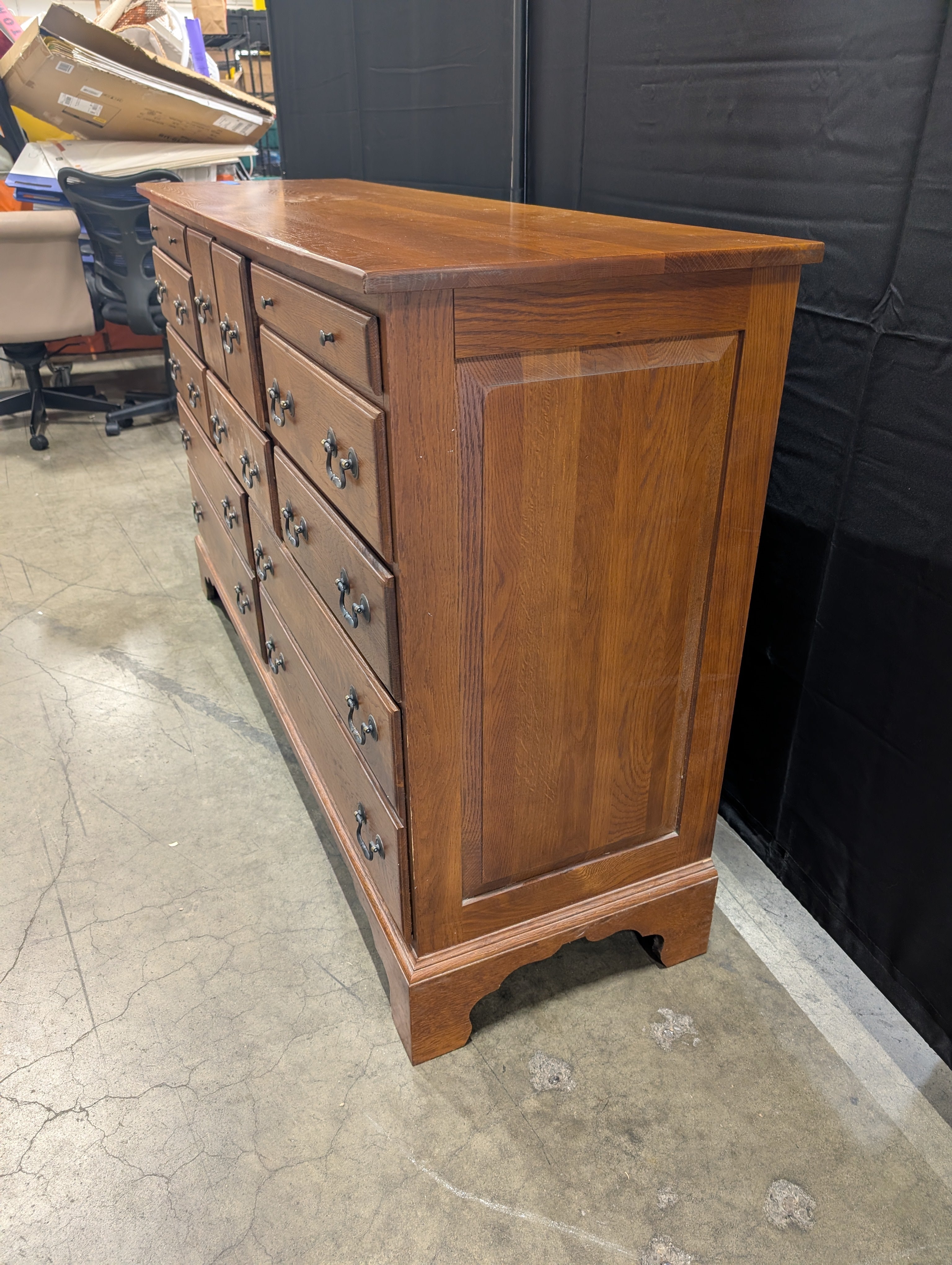 Vintage Keller Furniture Solid Oak Double Dresser