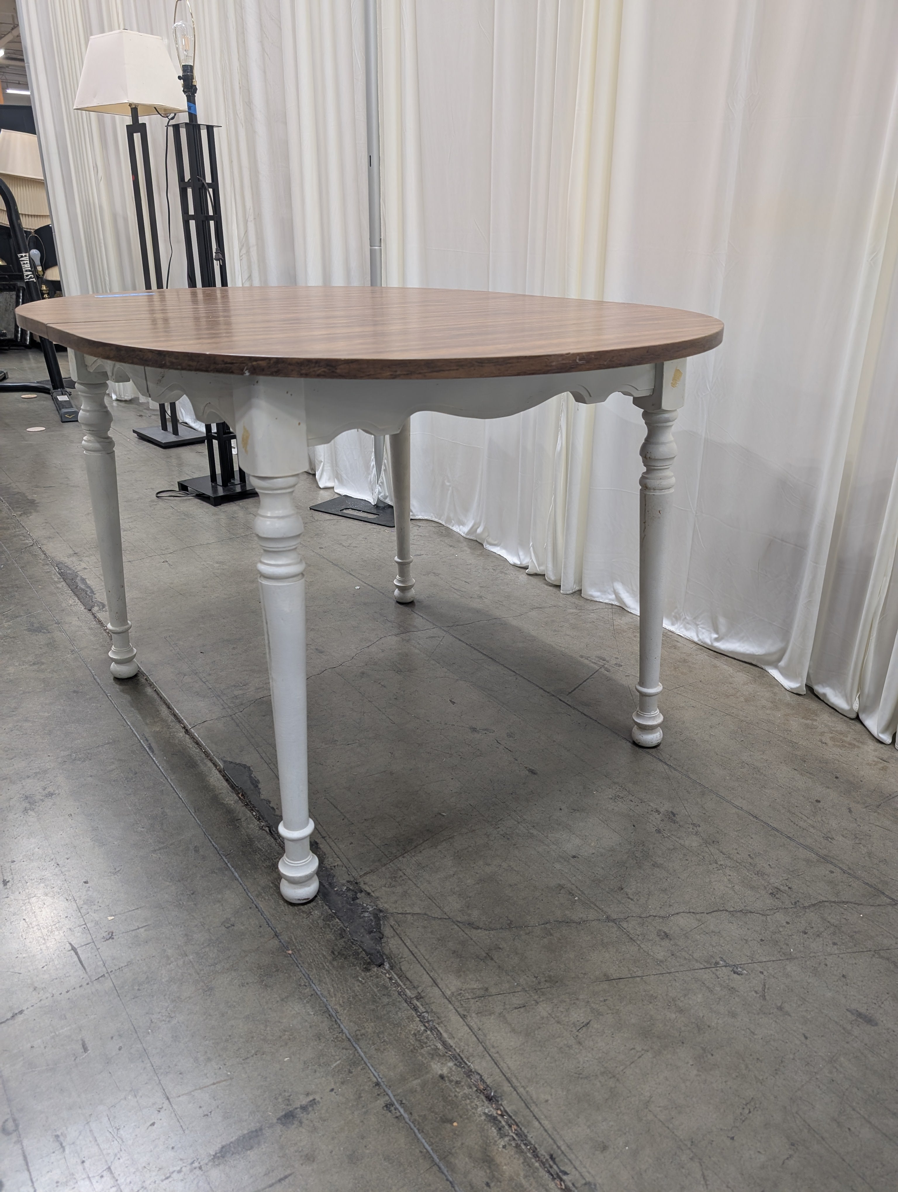 Two-Tone Oval Wood Dining Table
