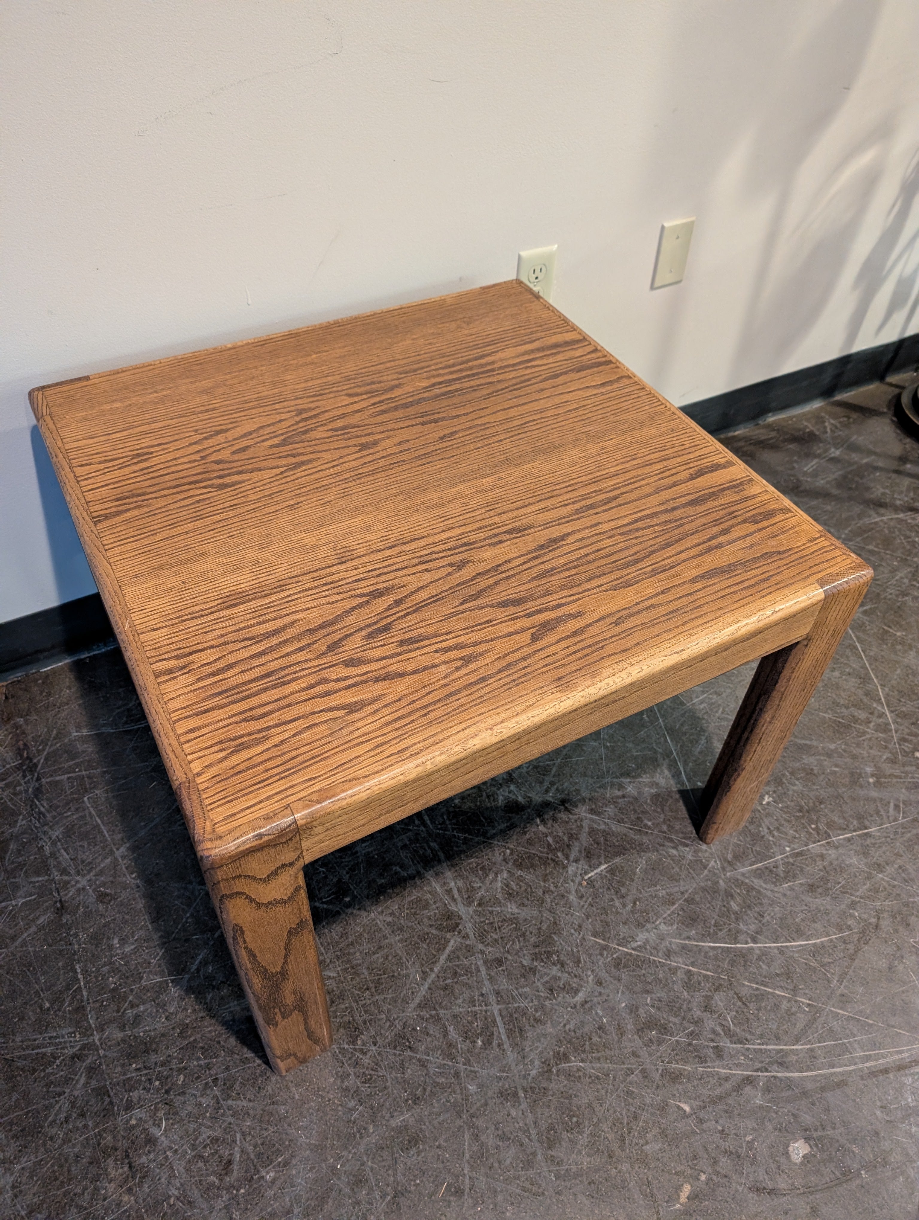 Rustic Oak Finish Square Side Table