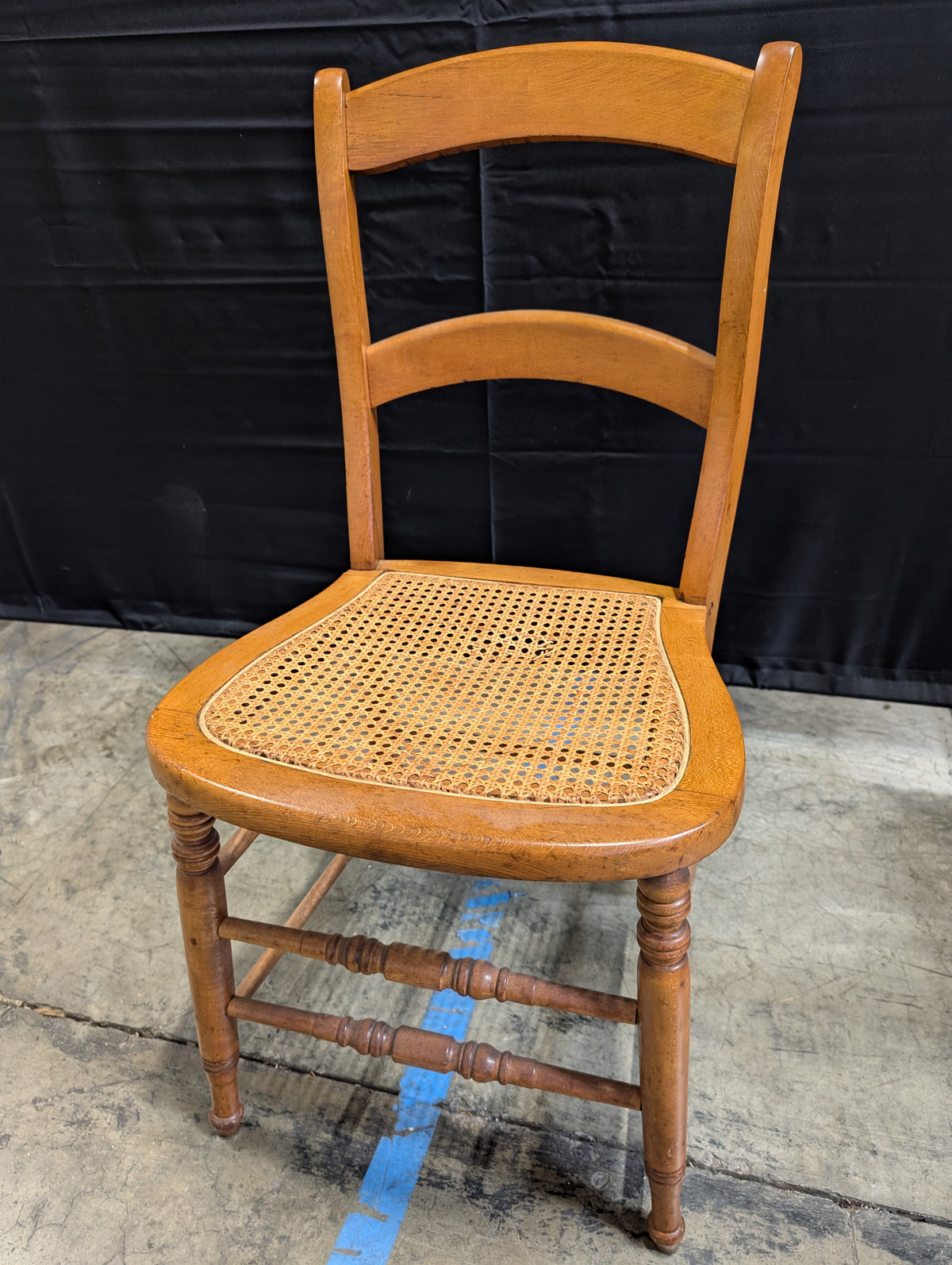 Classic Hardwood Dining Chair with Woven Cane Seat