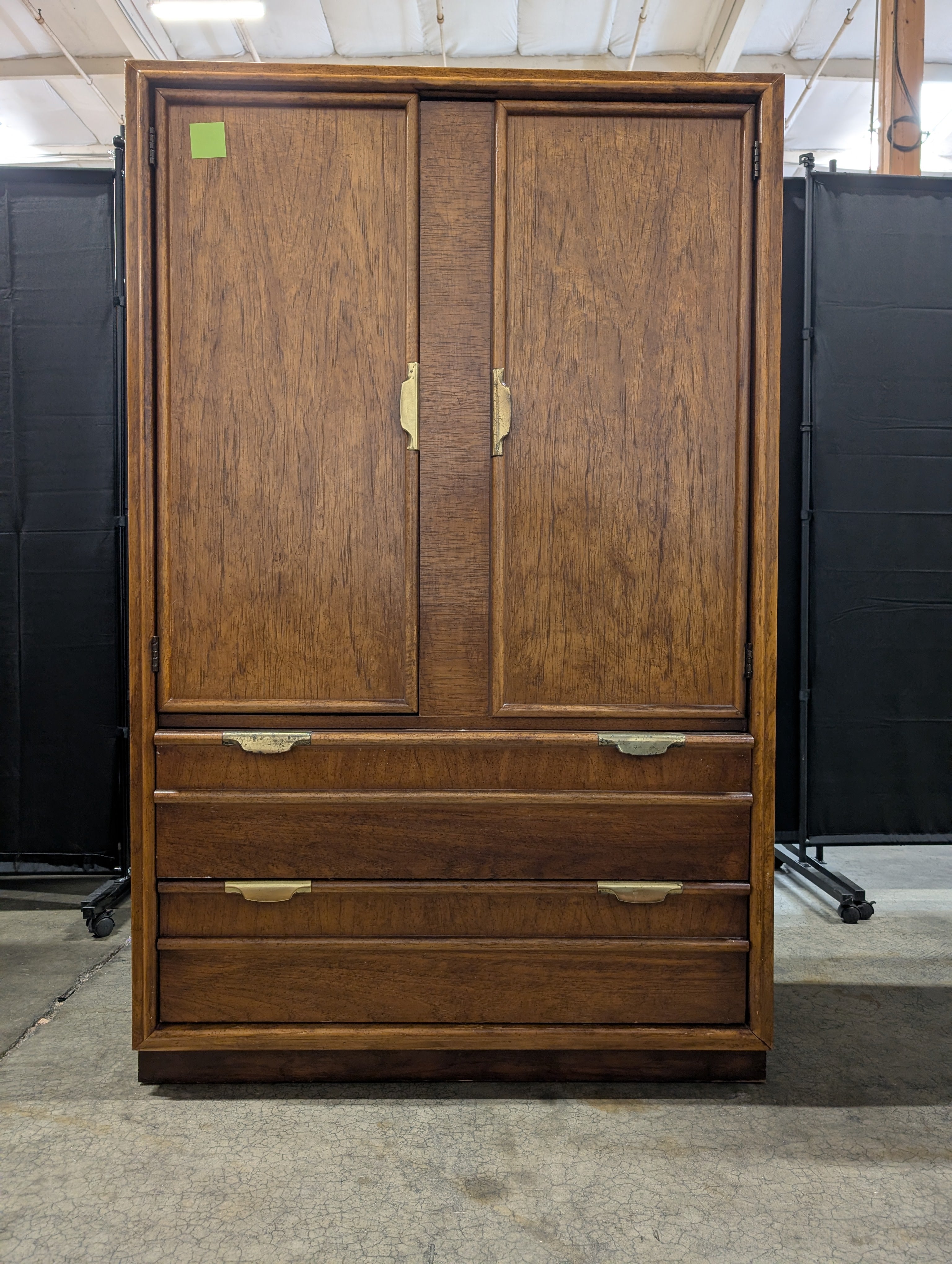 Traditional Dixie Hardwood Armoire Cabinet with Storage Drawers