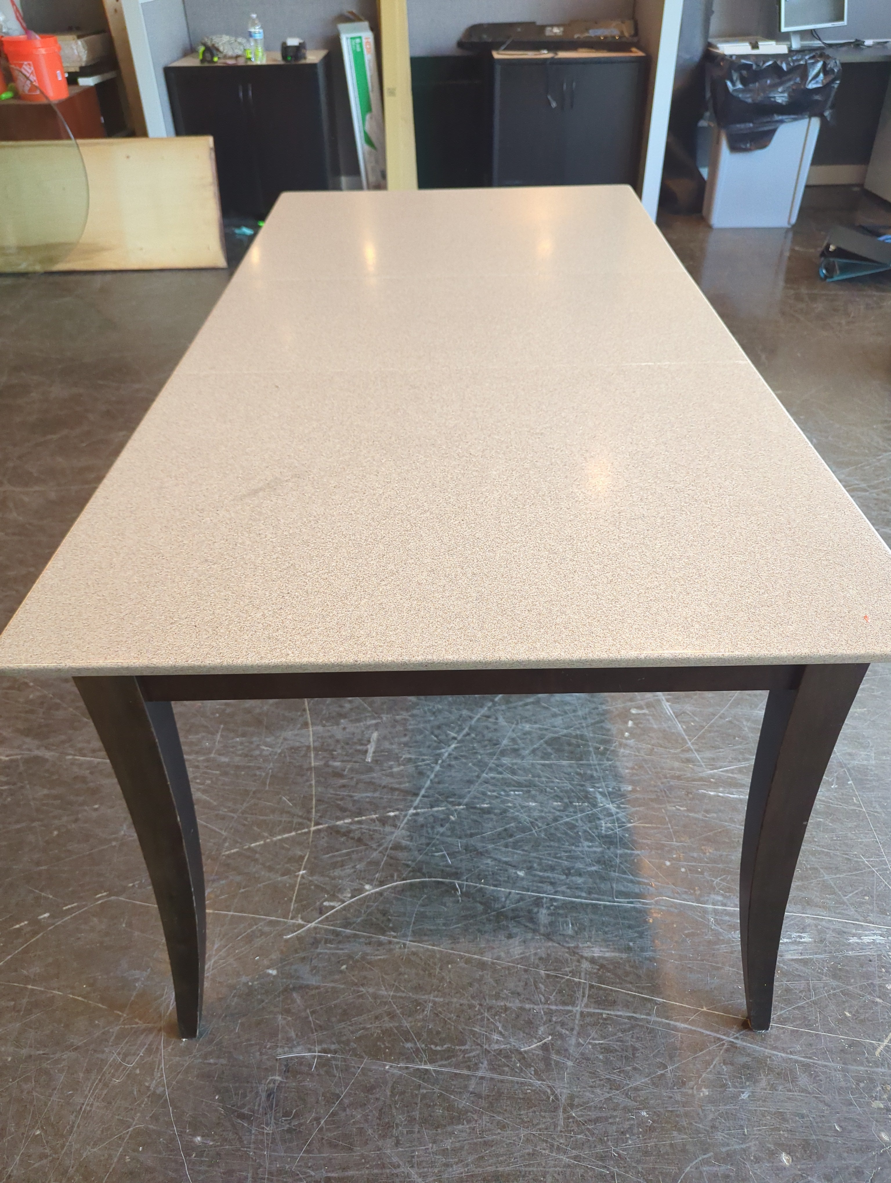 Modern Dark Wood Dining Table with Laminate Top