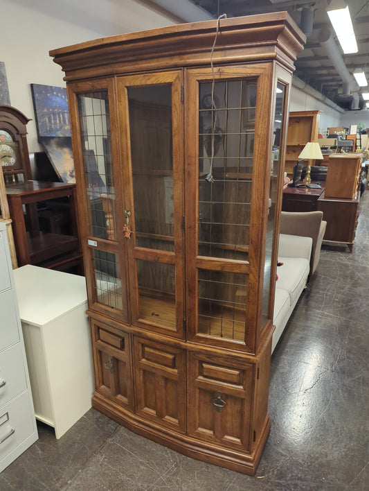 China Cabinet, with Black Metal Glass Detail
