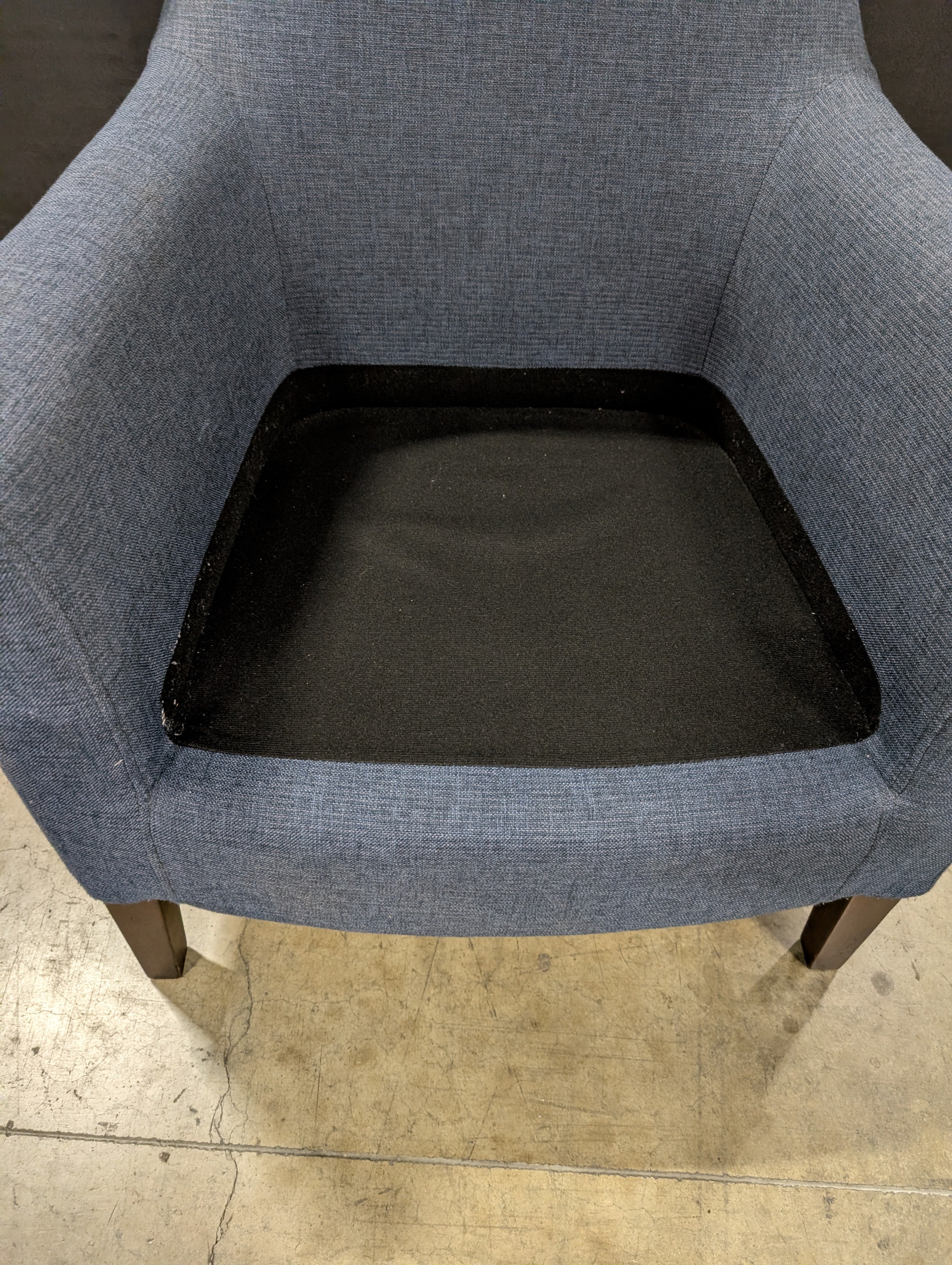 Contemporary Upholstered Accent Armchair in Dark Blue-Grey