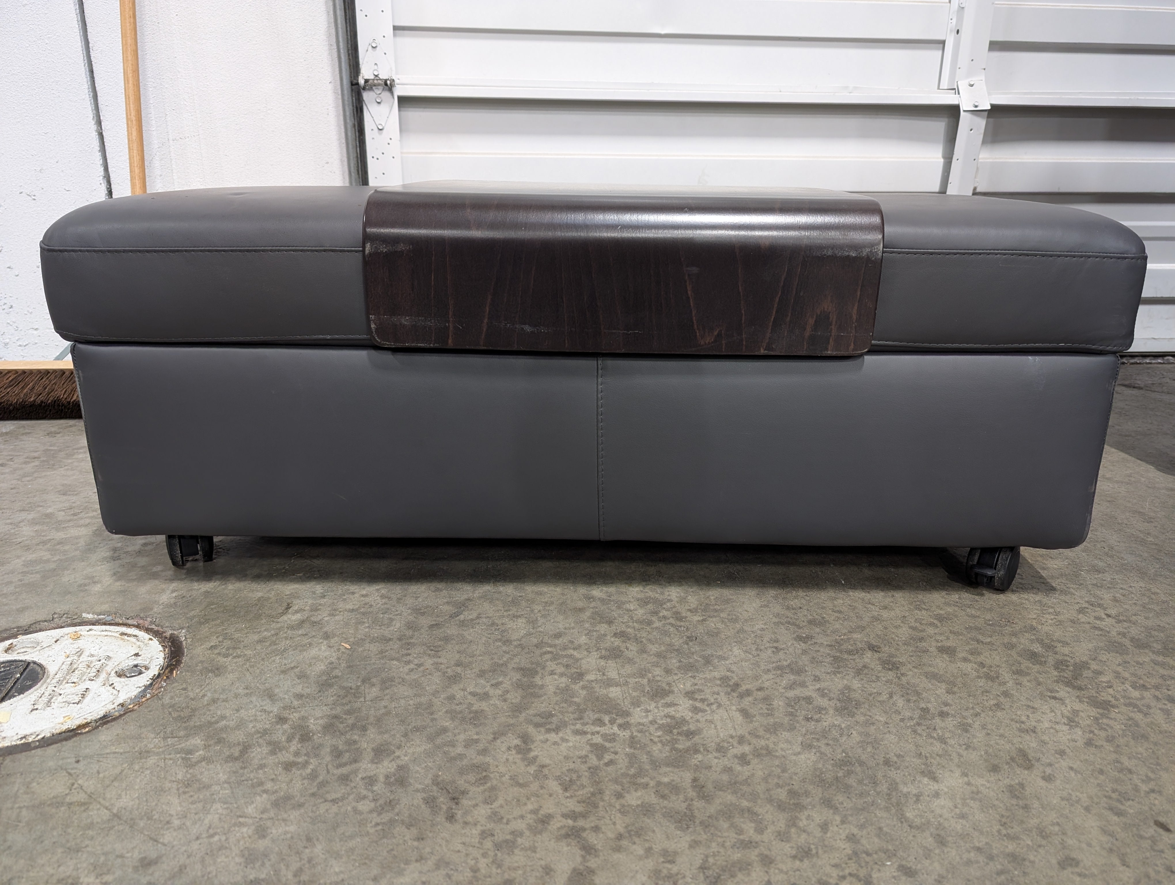 Versatile Upholstered Rectangular Ottoman with Integrated Tray Top