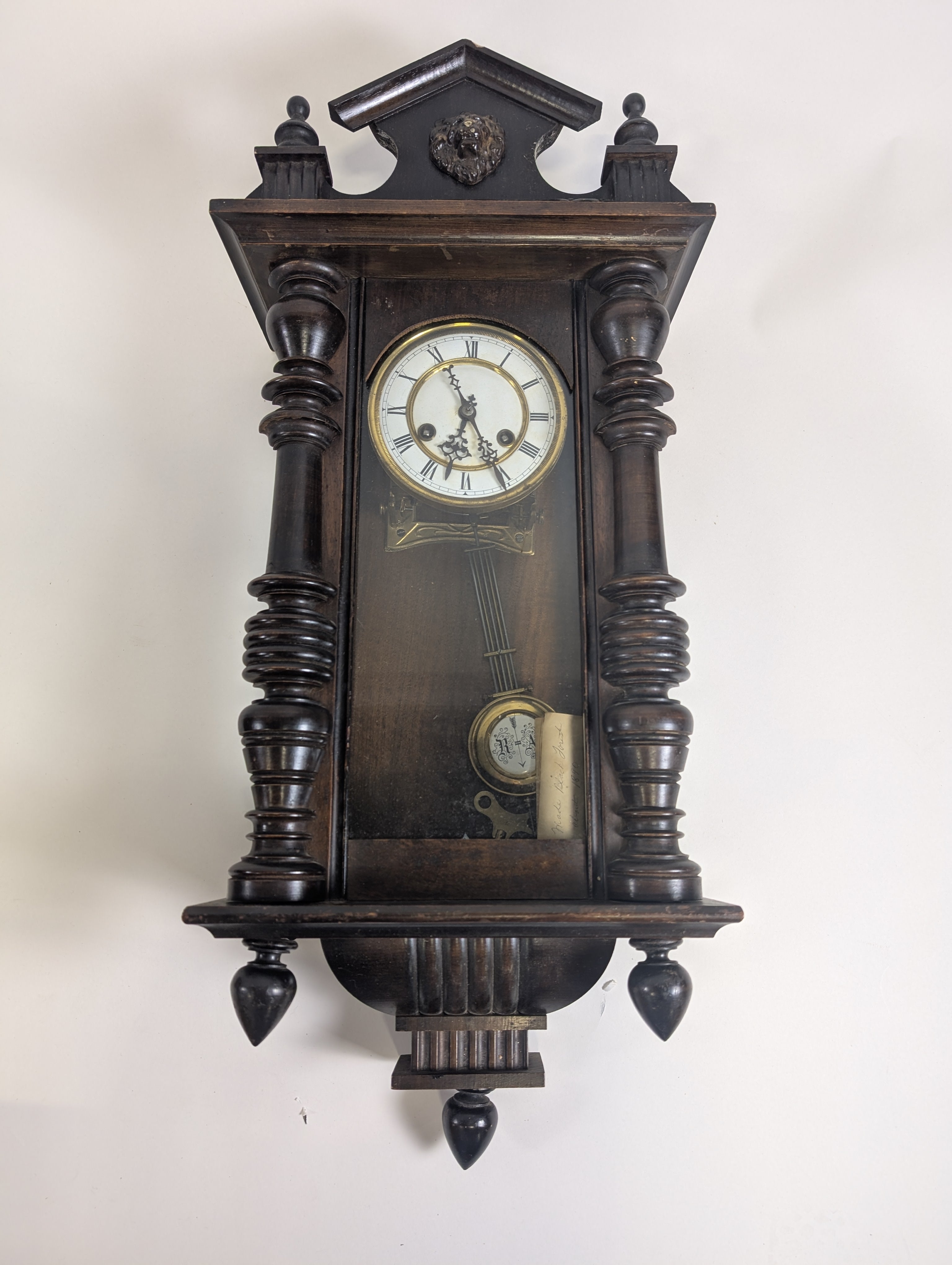 Antique Dark Wood Grandfather Clock