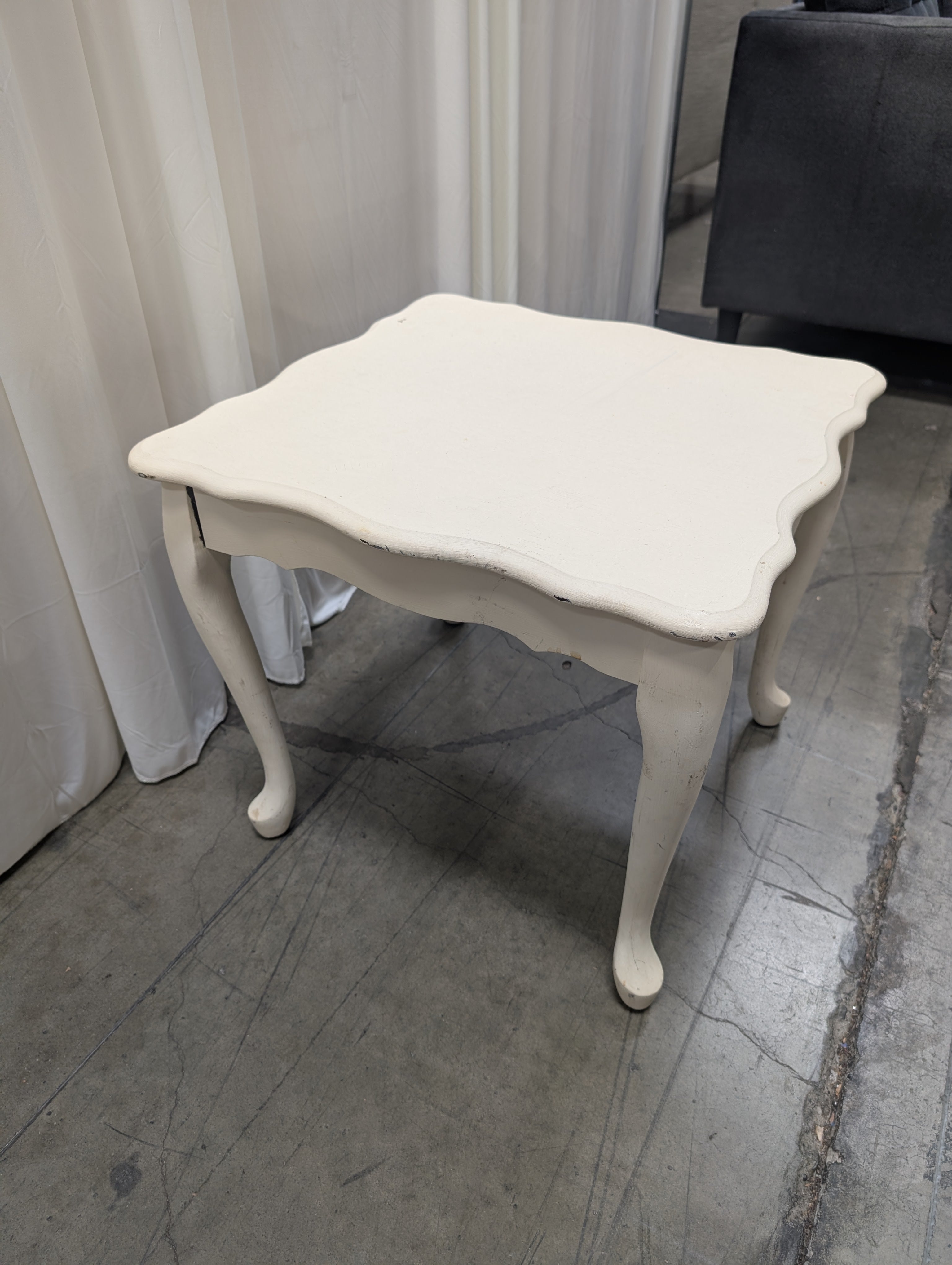 French Provincial Wood End Table in White