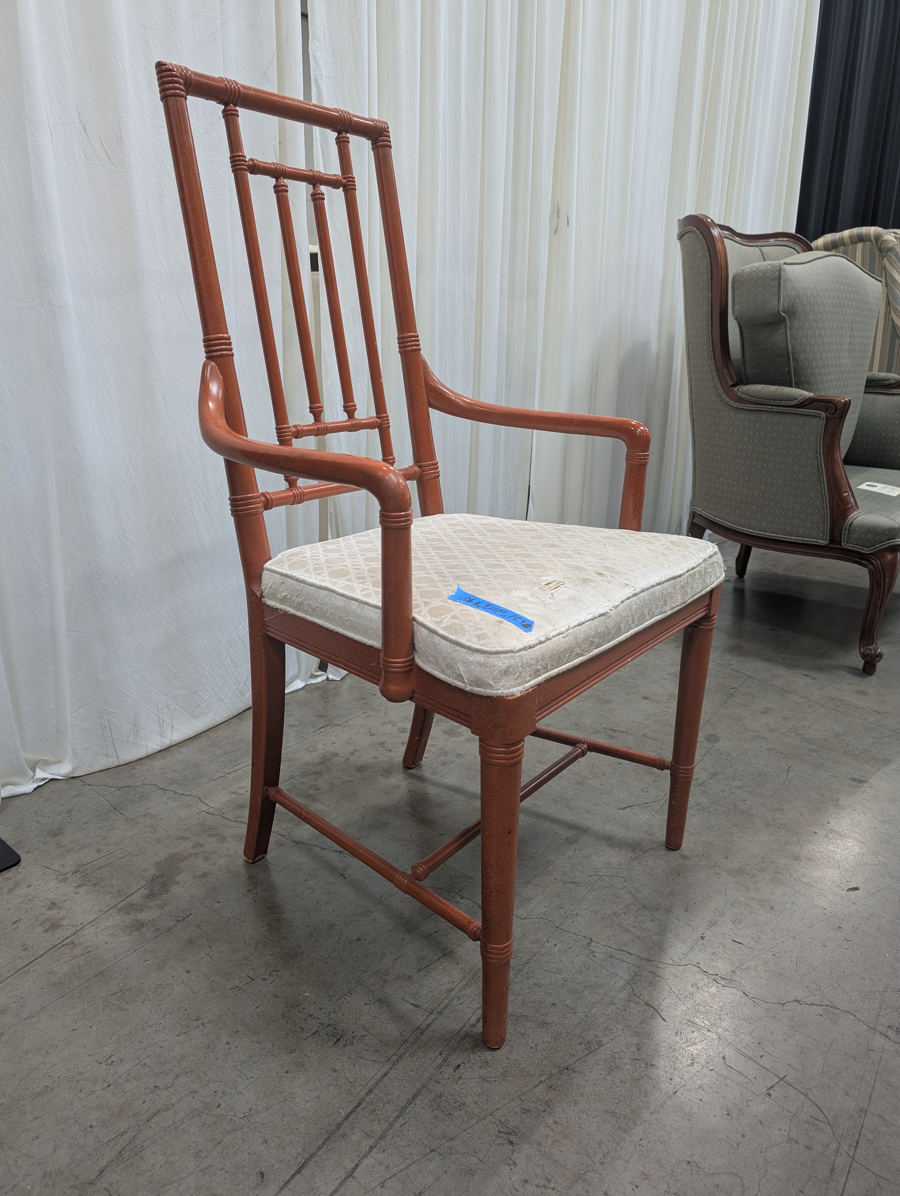 Reddish-Brown Faux Bamboo Dining Chair