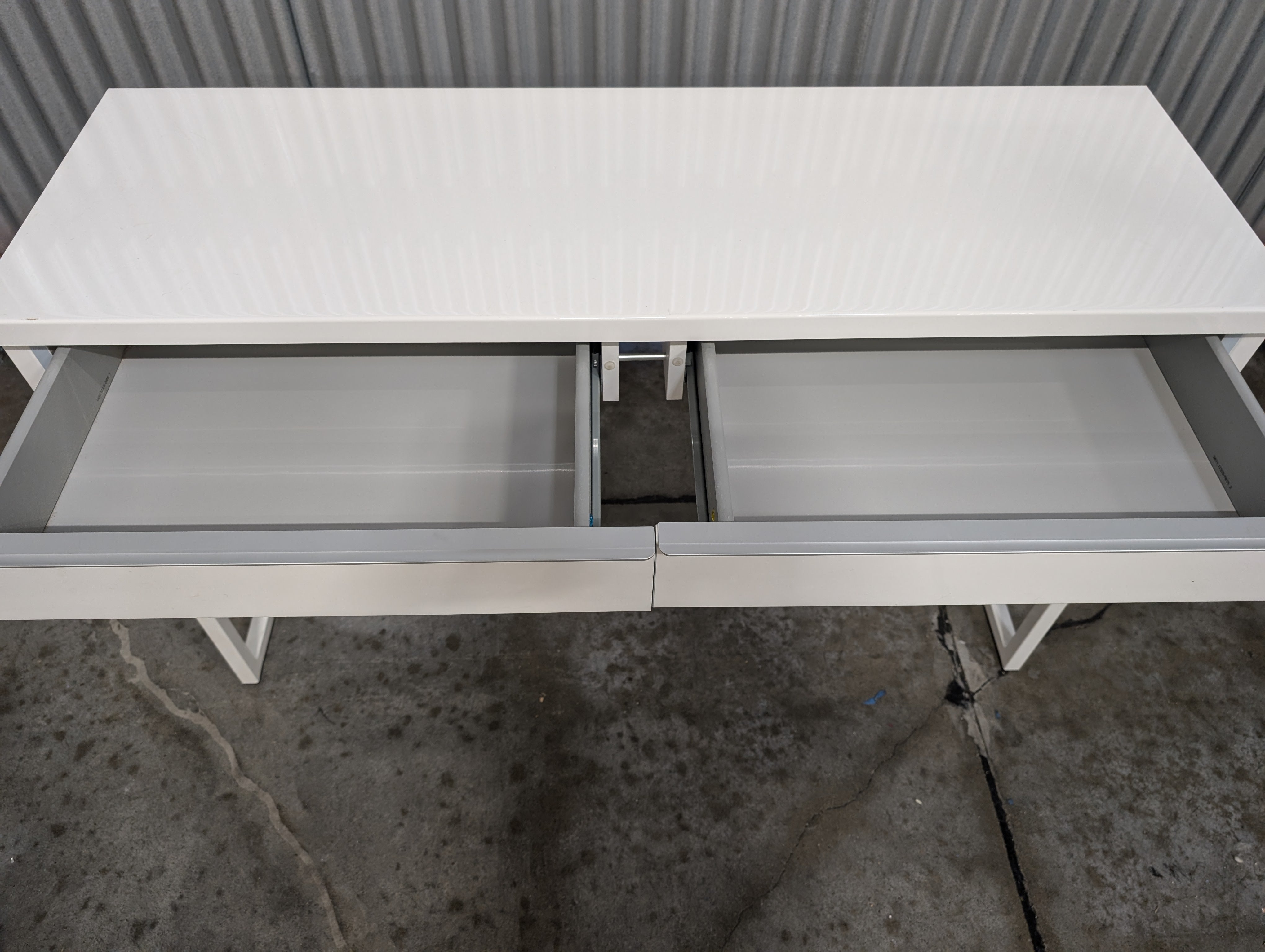 Contemporary White Console Table