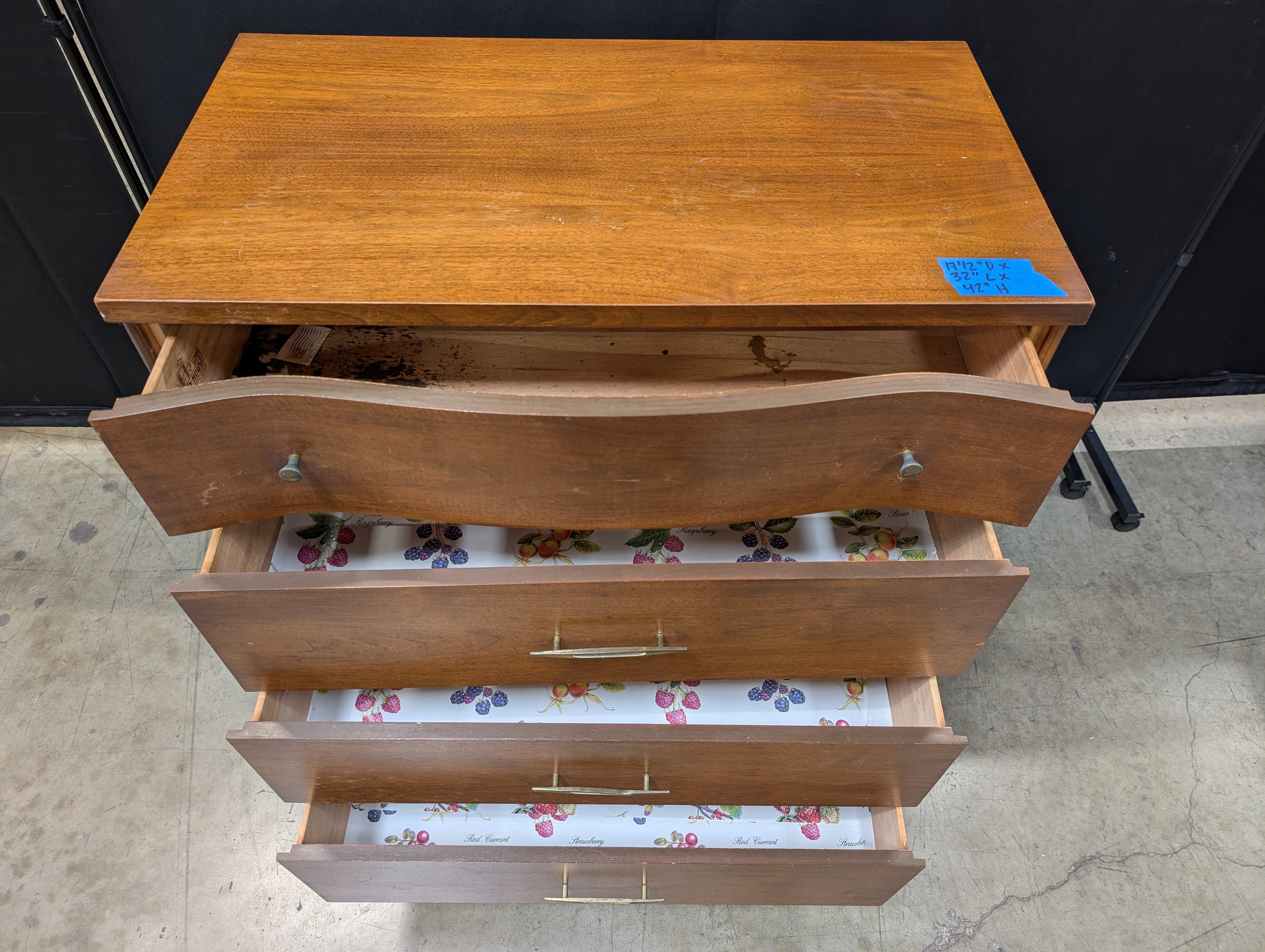 Harmony House Modern Wood Four-Drawer Chest with Tapered Legs