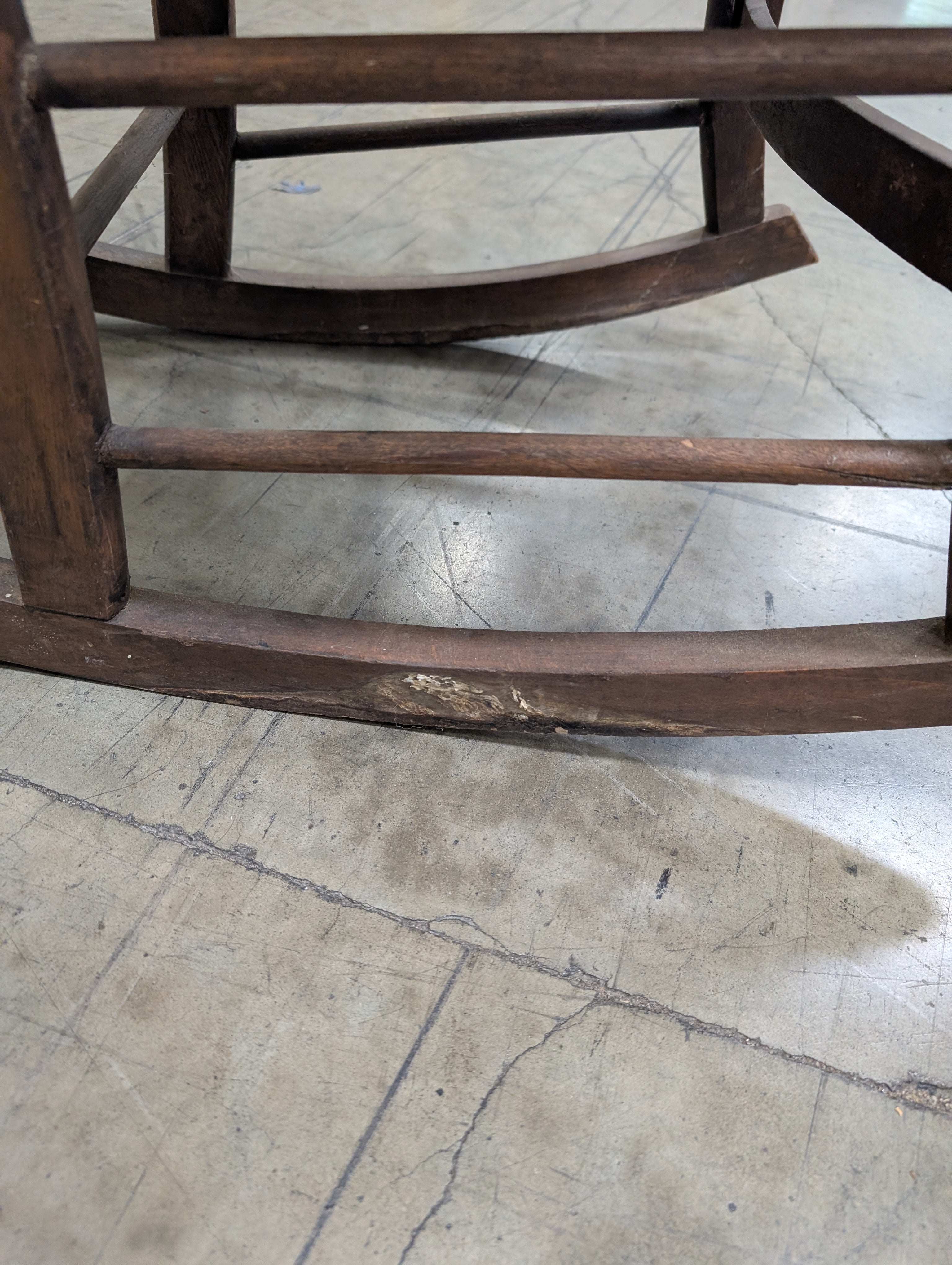 Vintage Wooden Rocking Chair with Cane Backrest