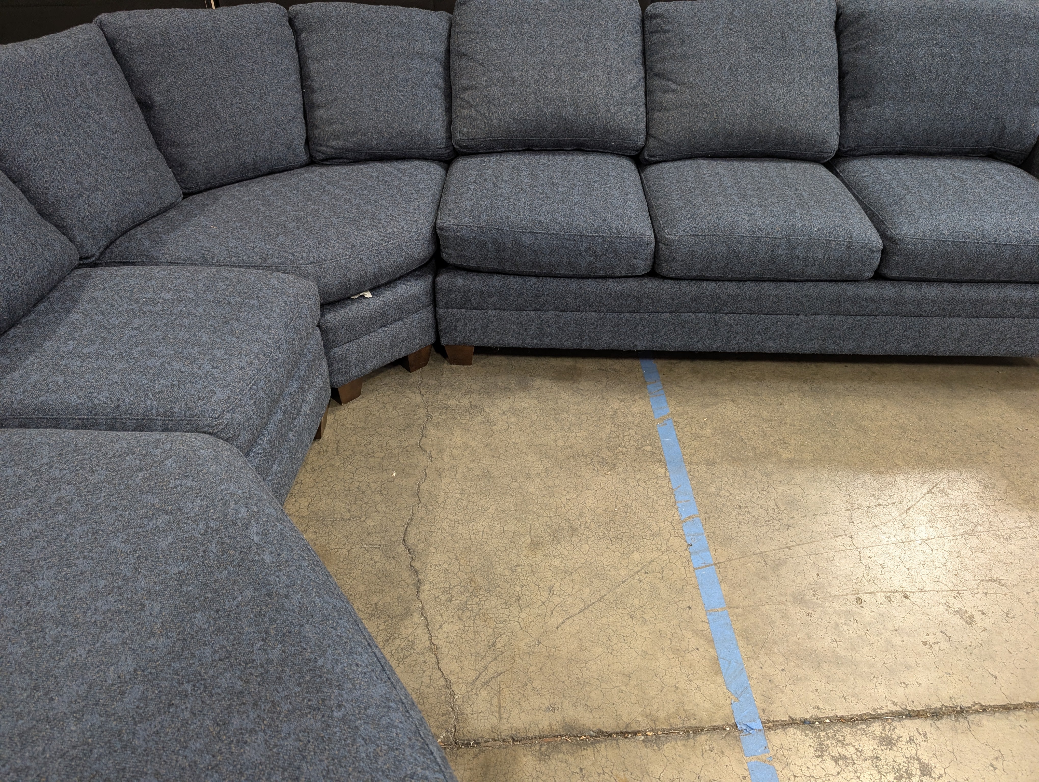 Bassett Contemporary Blue Sectional Sofa