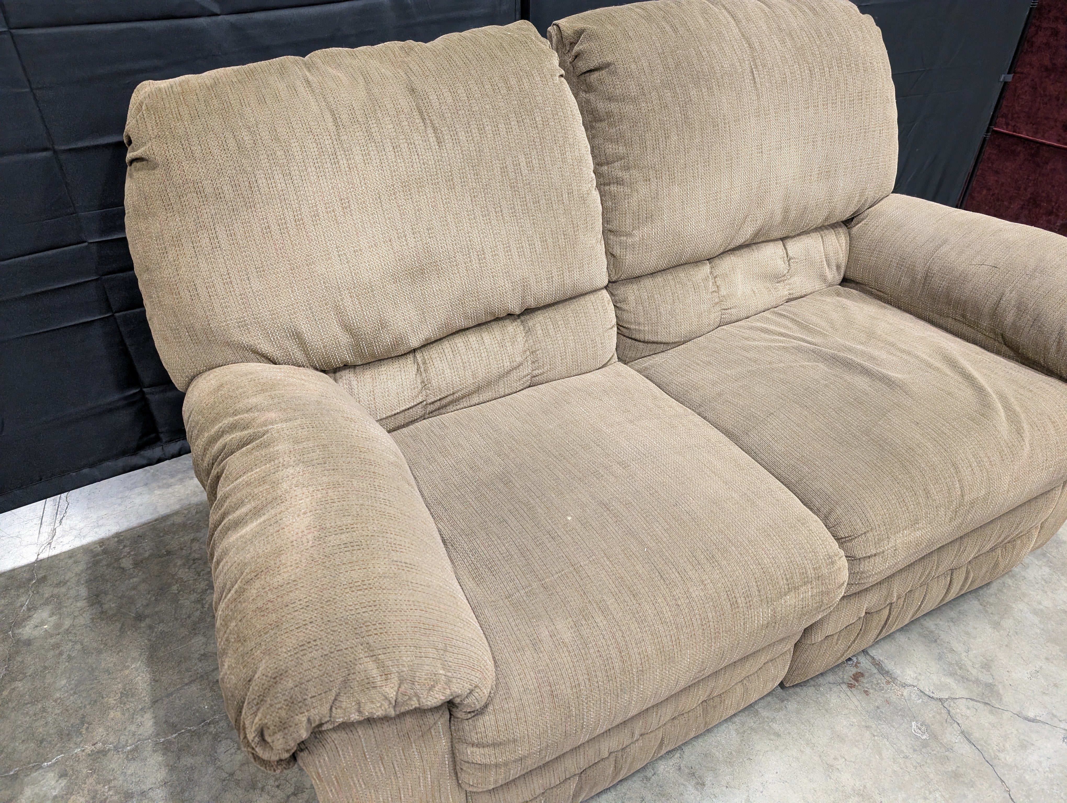 Textured Fabric Two-Seater Sofa