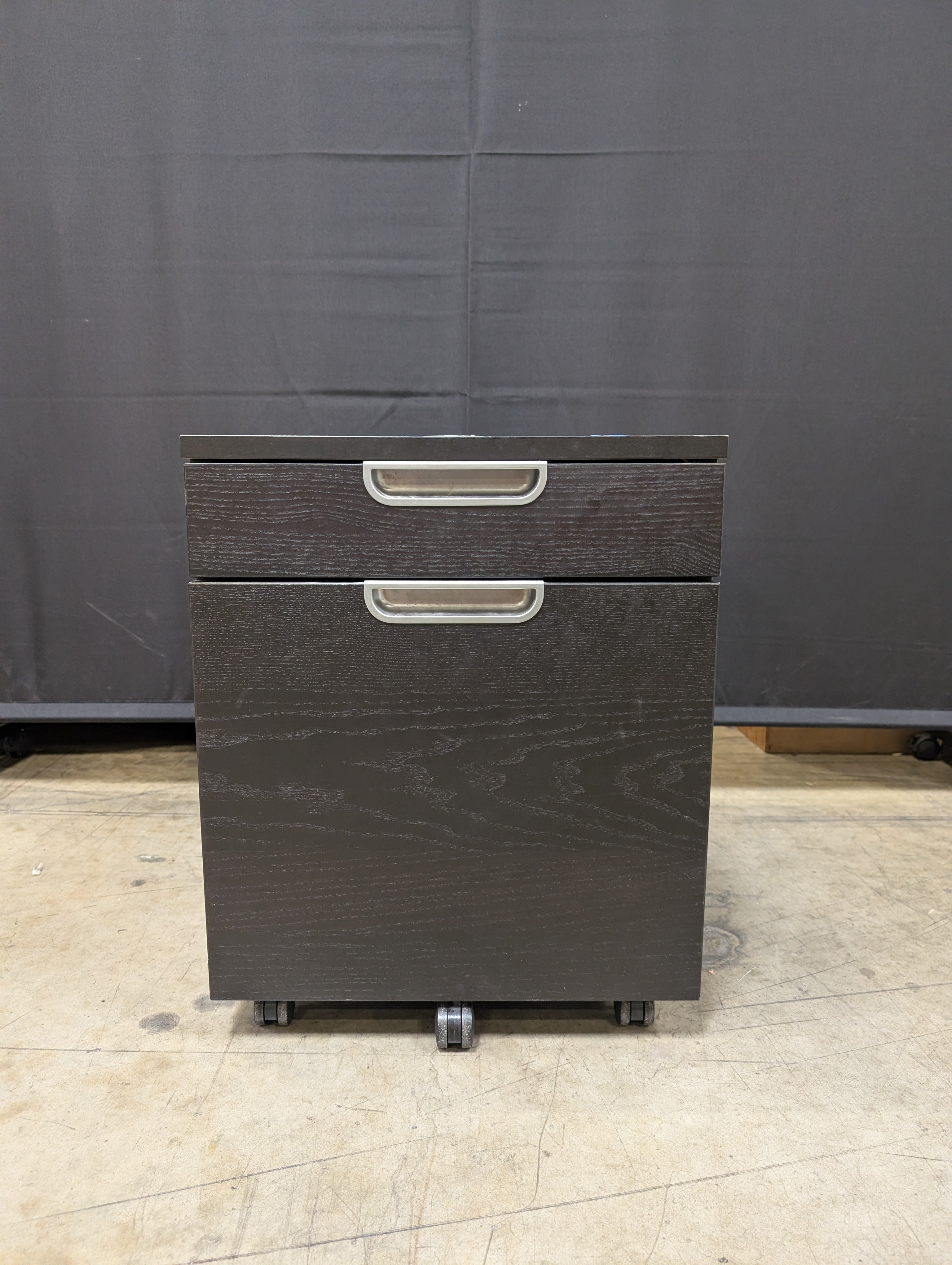 Black Two-Drawer Mobile Filing Cabinet