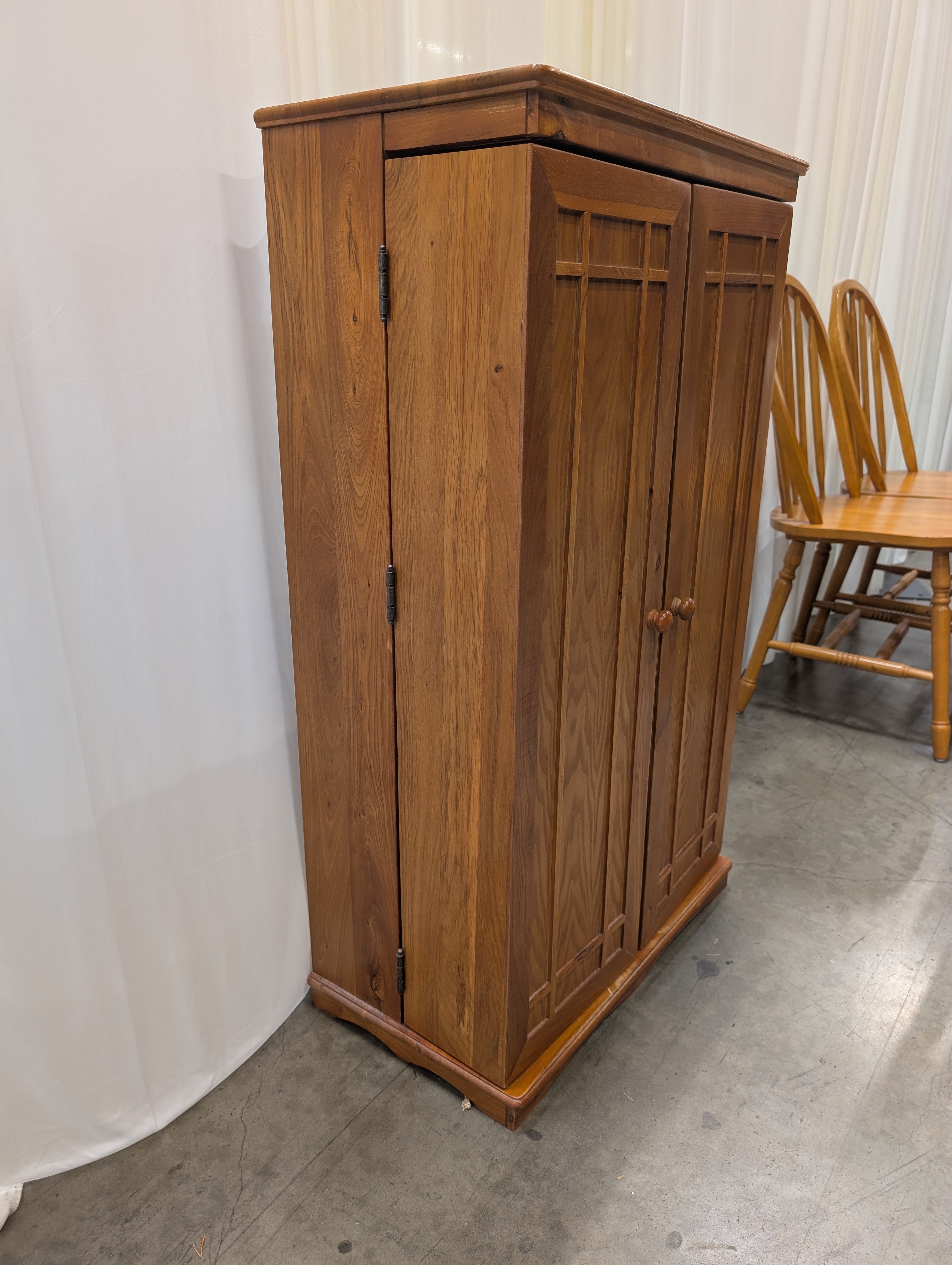 Mission Style Two Door Media Cabinet in Oak
