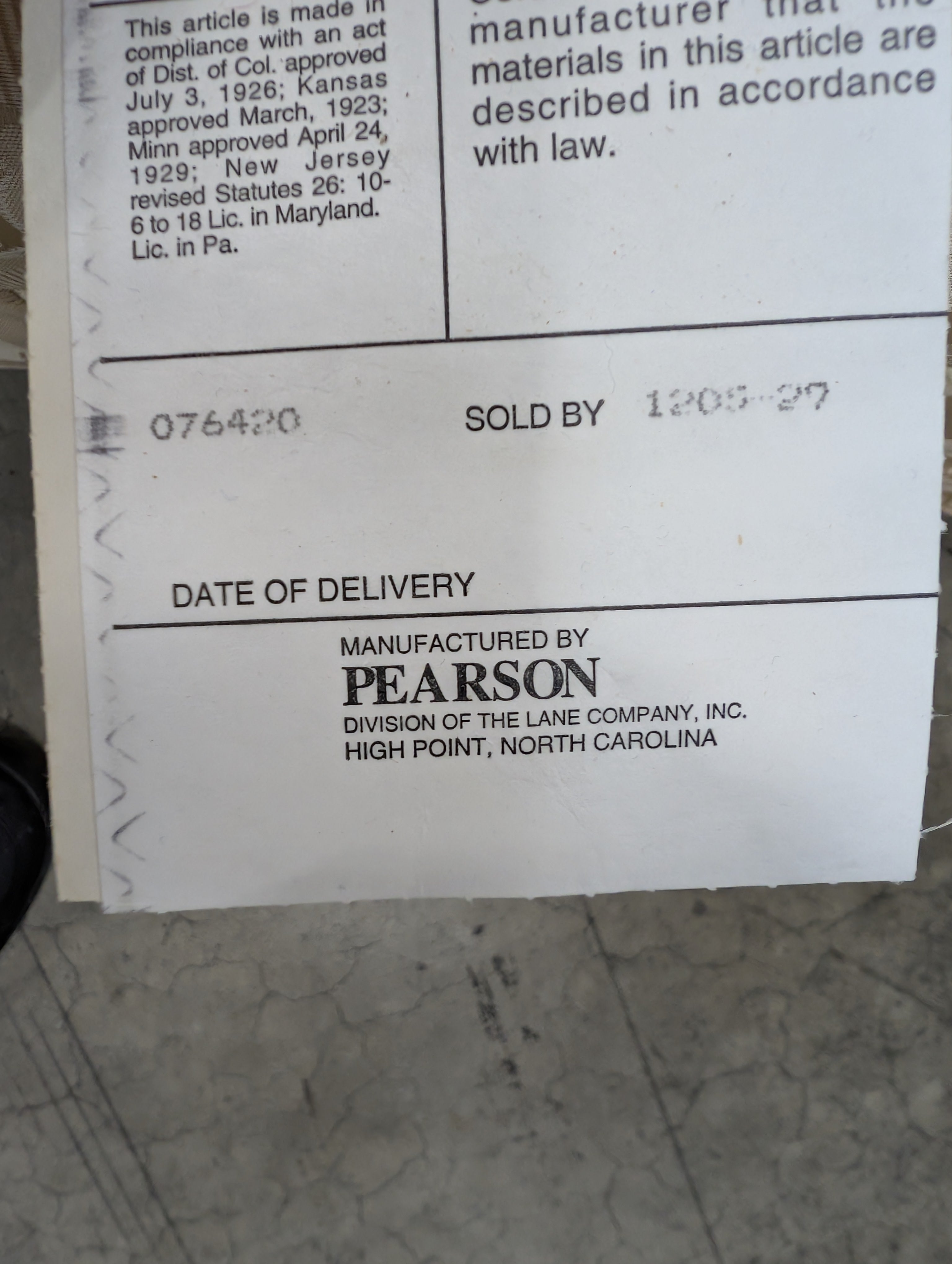 WAREHOUSE SALE Pearson Floral pattern Sofa