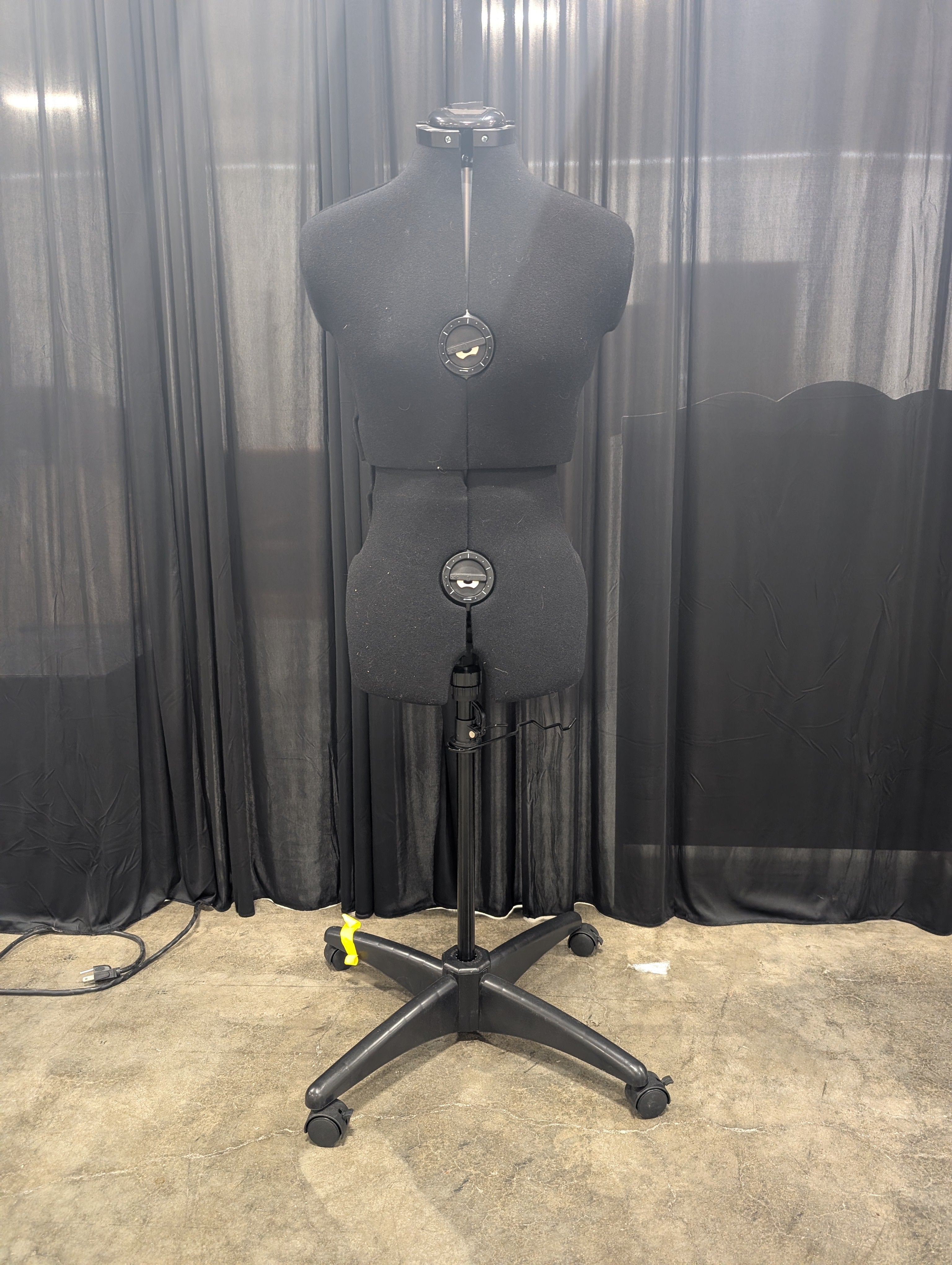 Adjustable Black Fabric Dress Form Mannequin with Stand