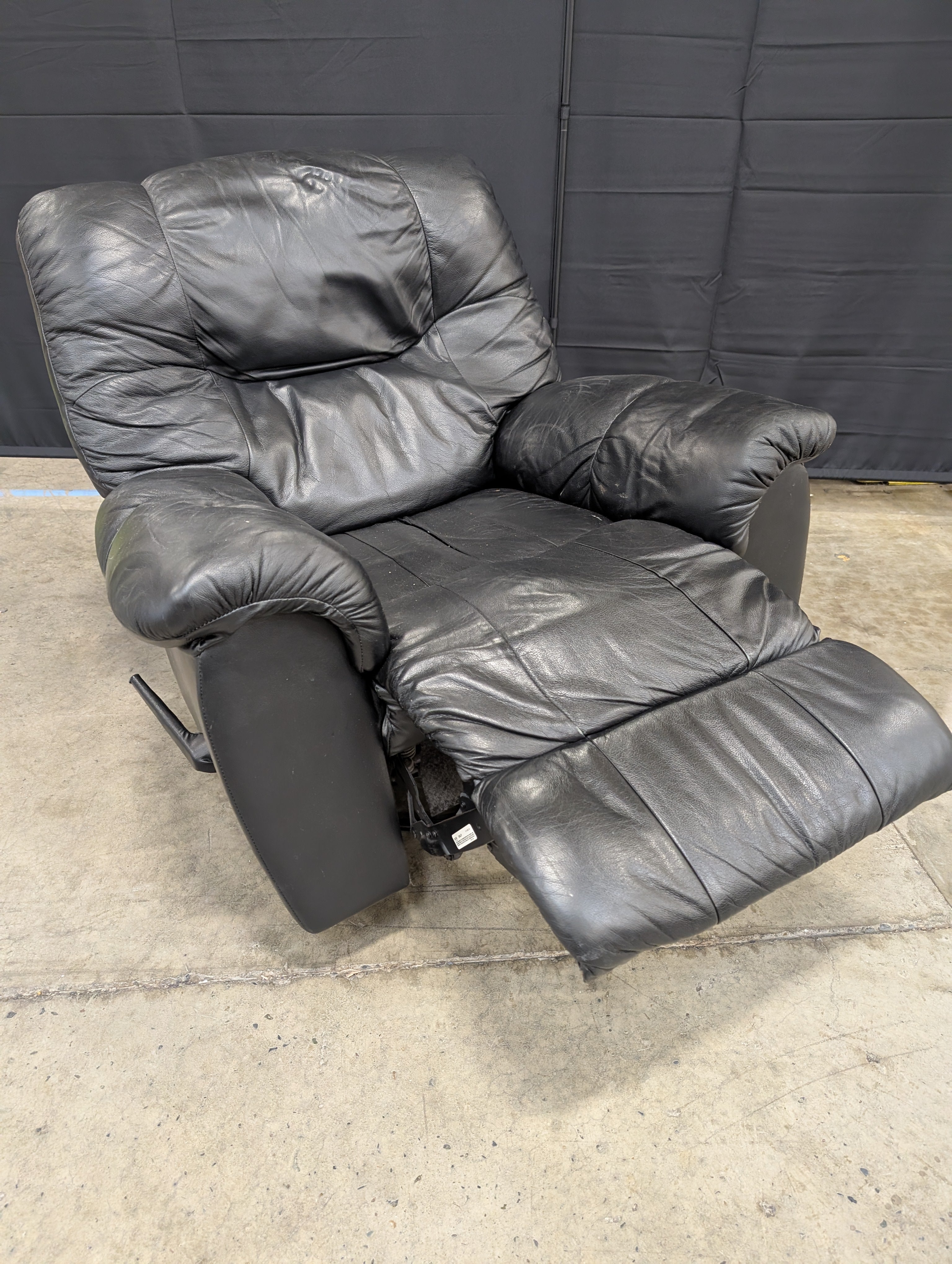Plush Black Leather Sectional Sofa