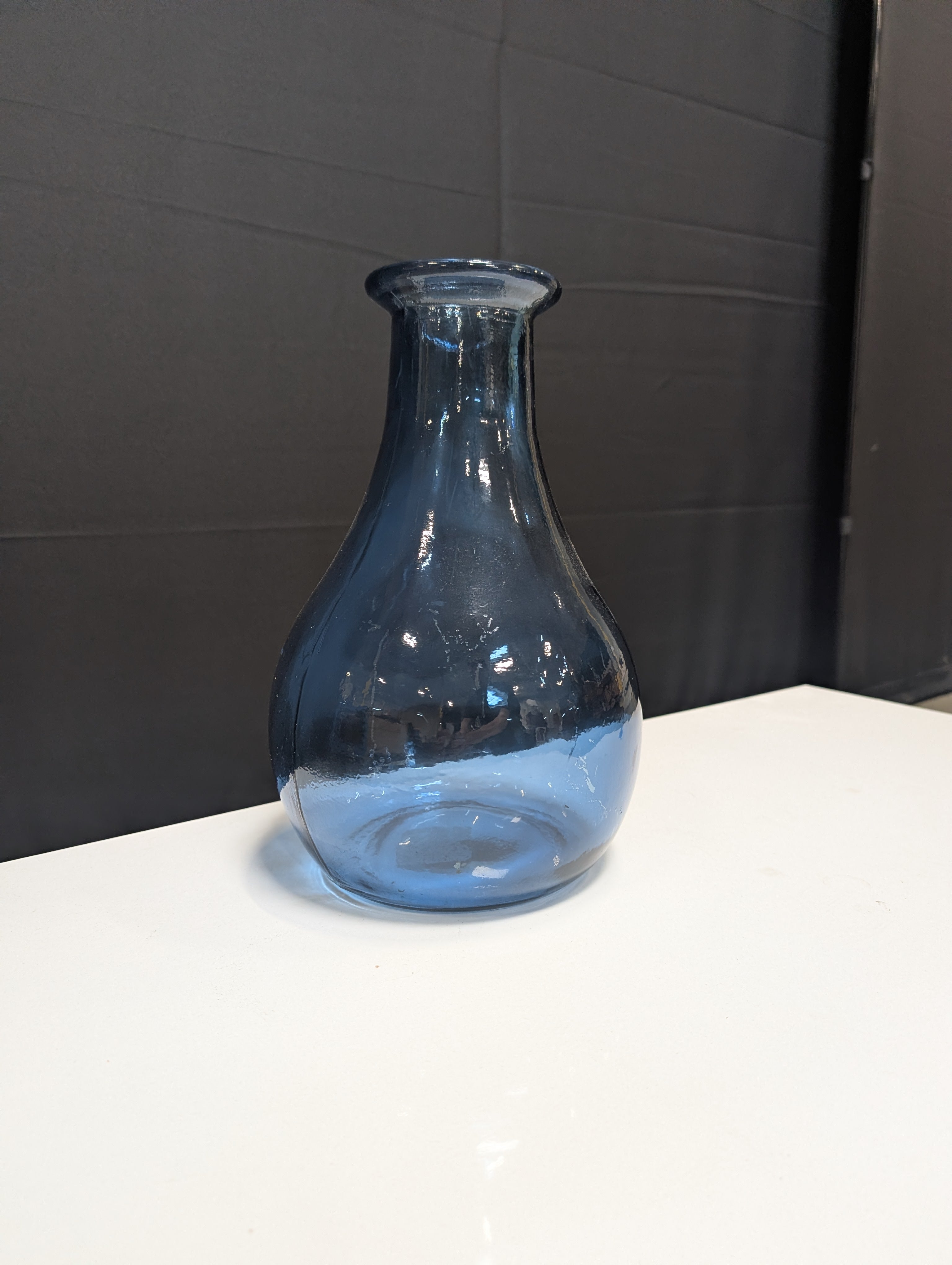 Striking Blue Glass Bulbous Vase