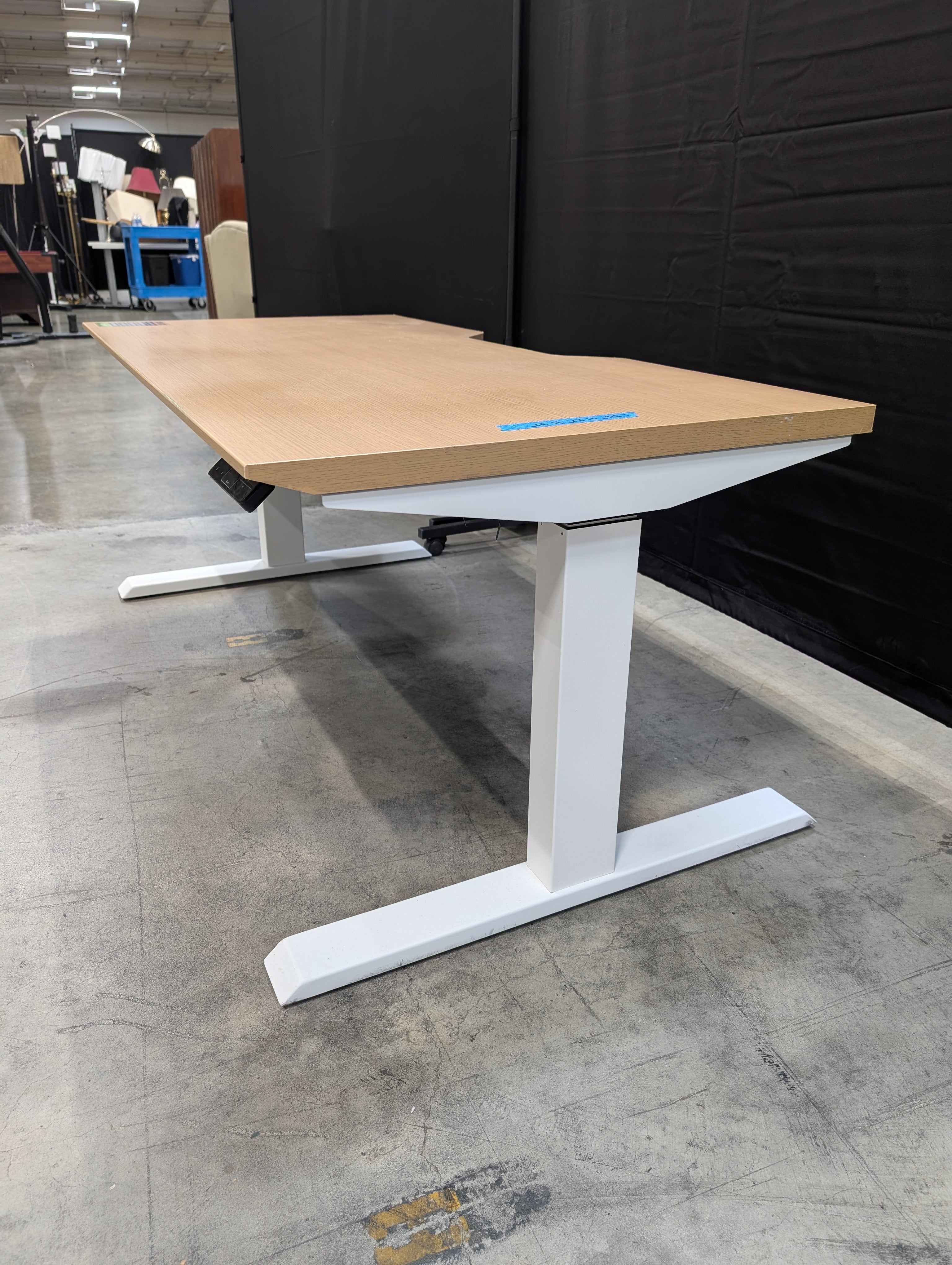 Adjustable Height Standing Desk with Light Wood Top