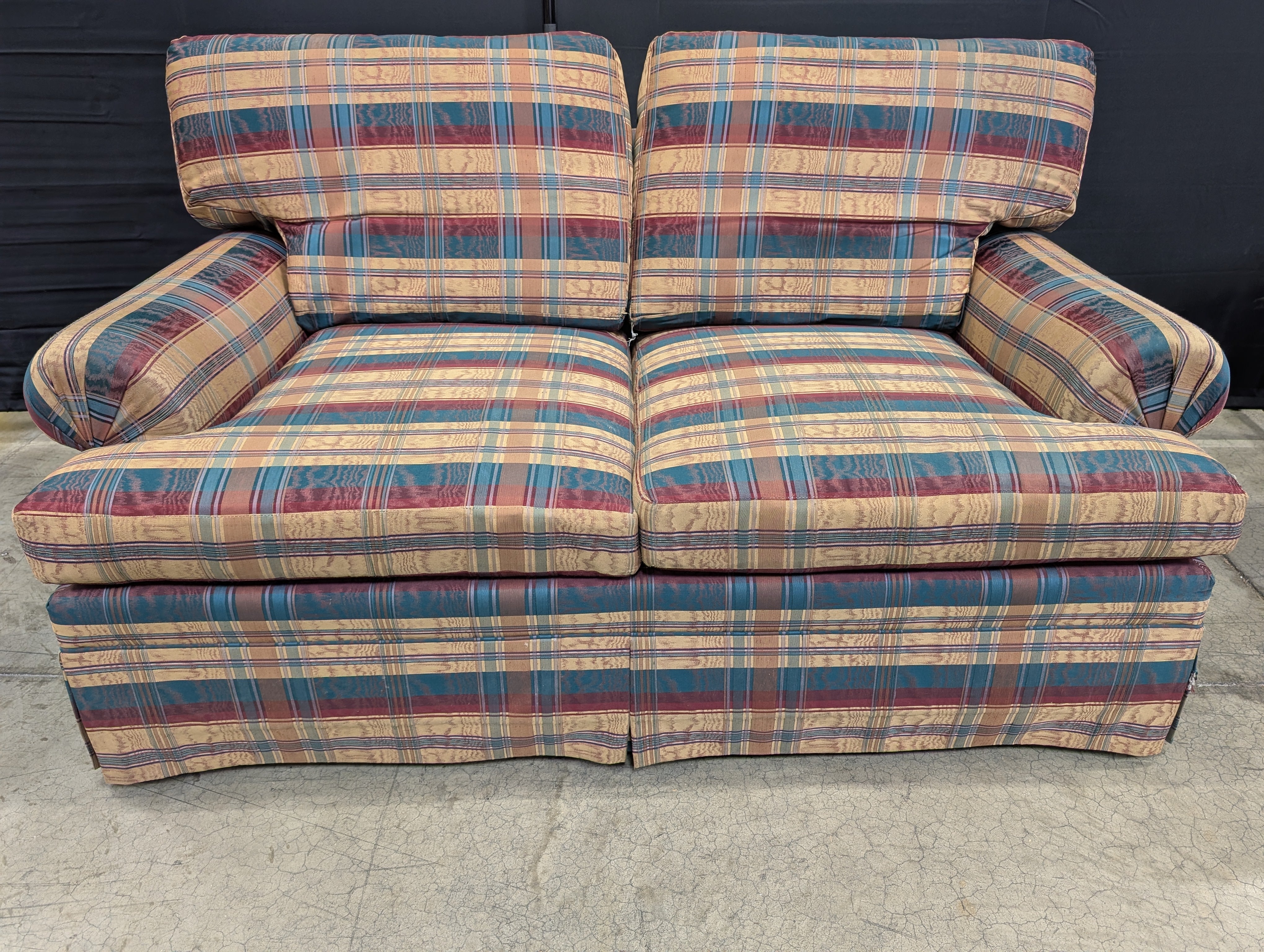 Ethan Allen Plaid Loveseat