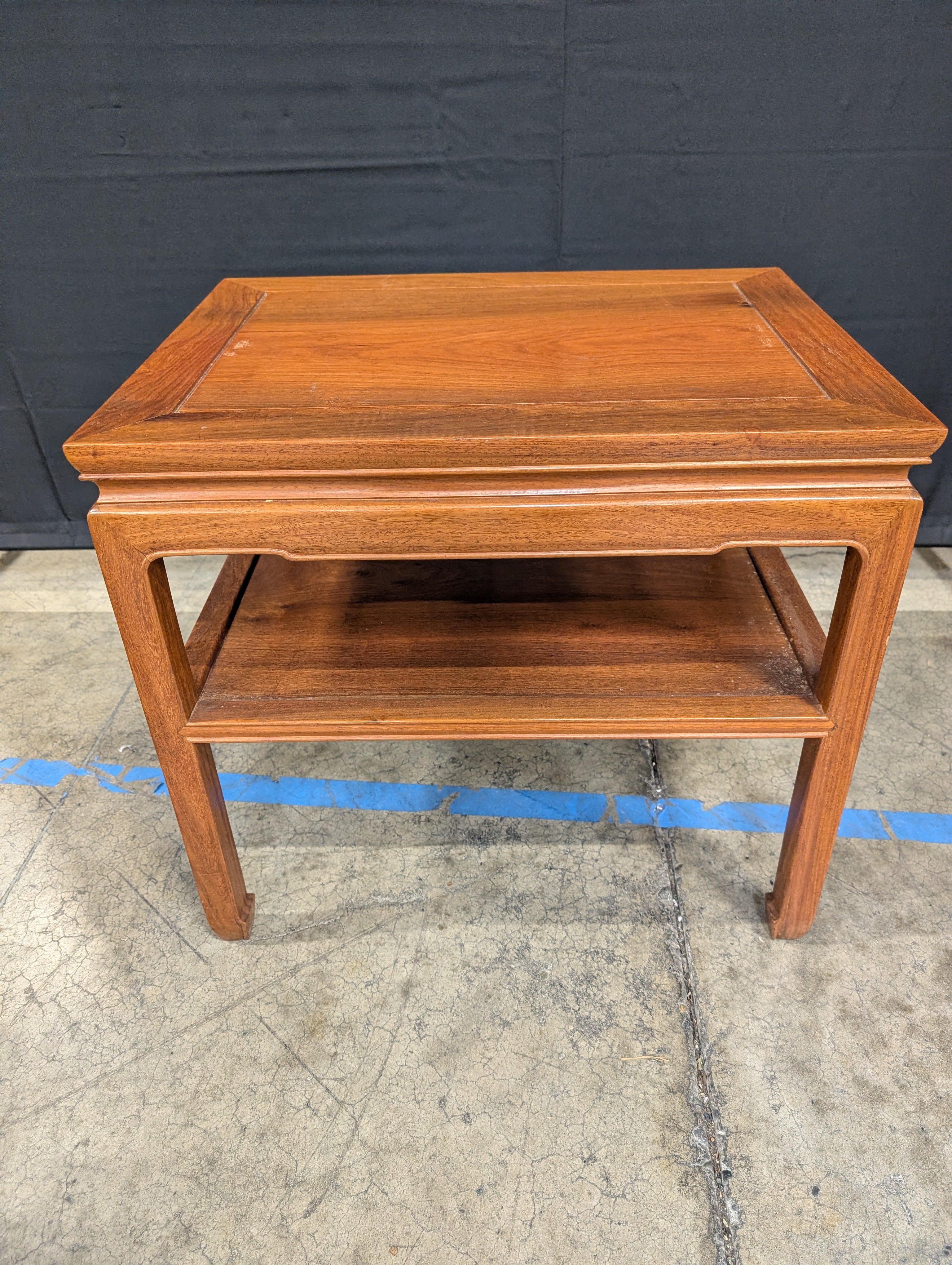 Reddish-Brown Oriental Style Solid Wood End Table