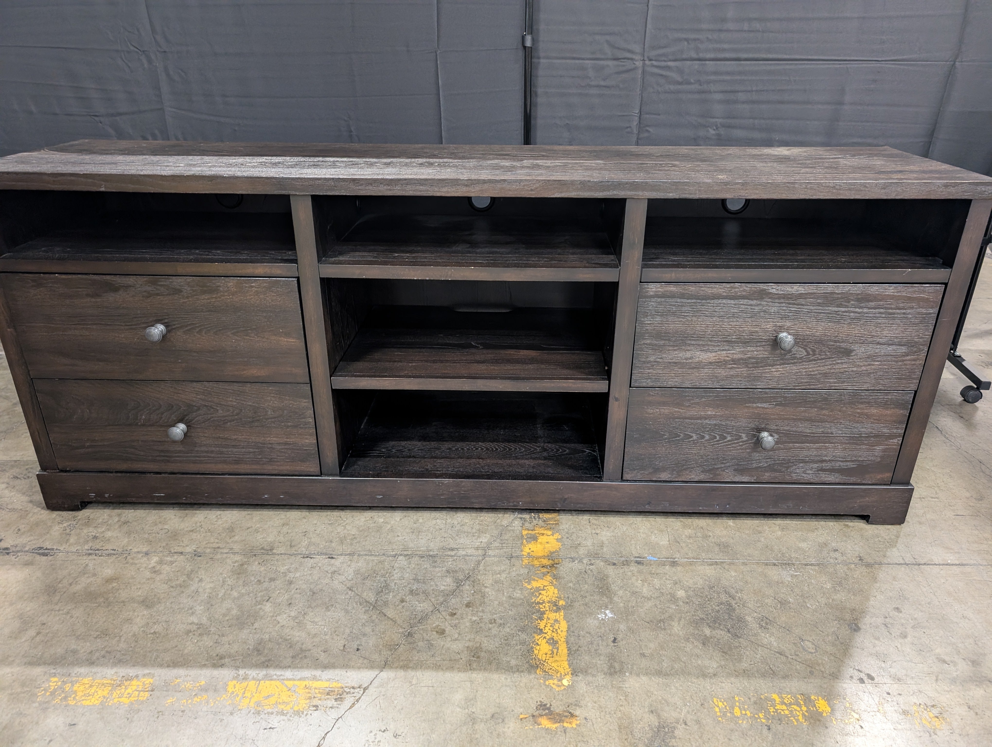 Dark Wood Bassett Media Console with Storage