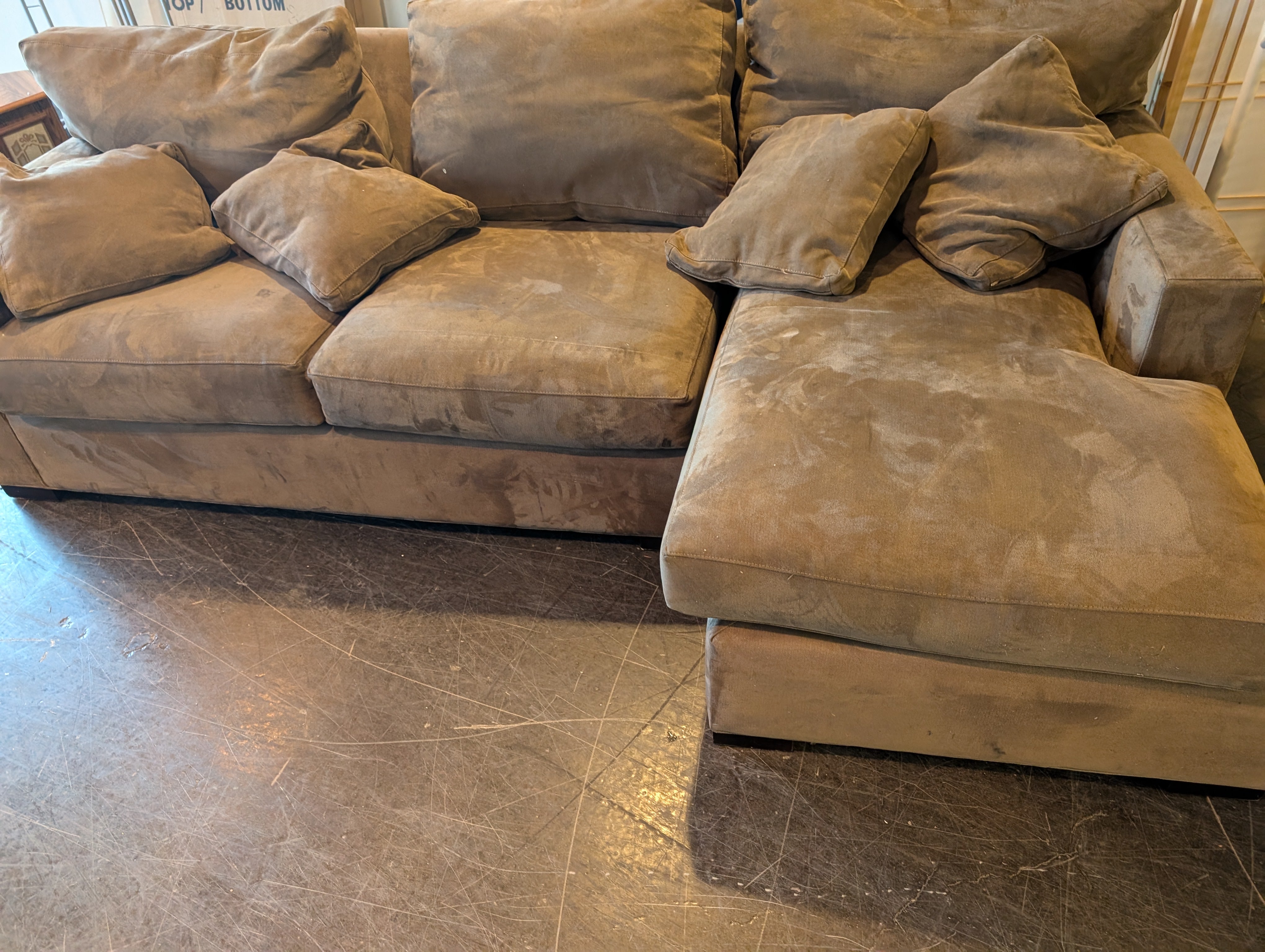 Crate & Barrel L Shape Sectional, Sturdy and Well Made in Fair Condition, Down Feather Cushions!