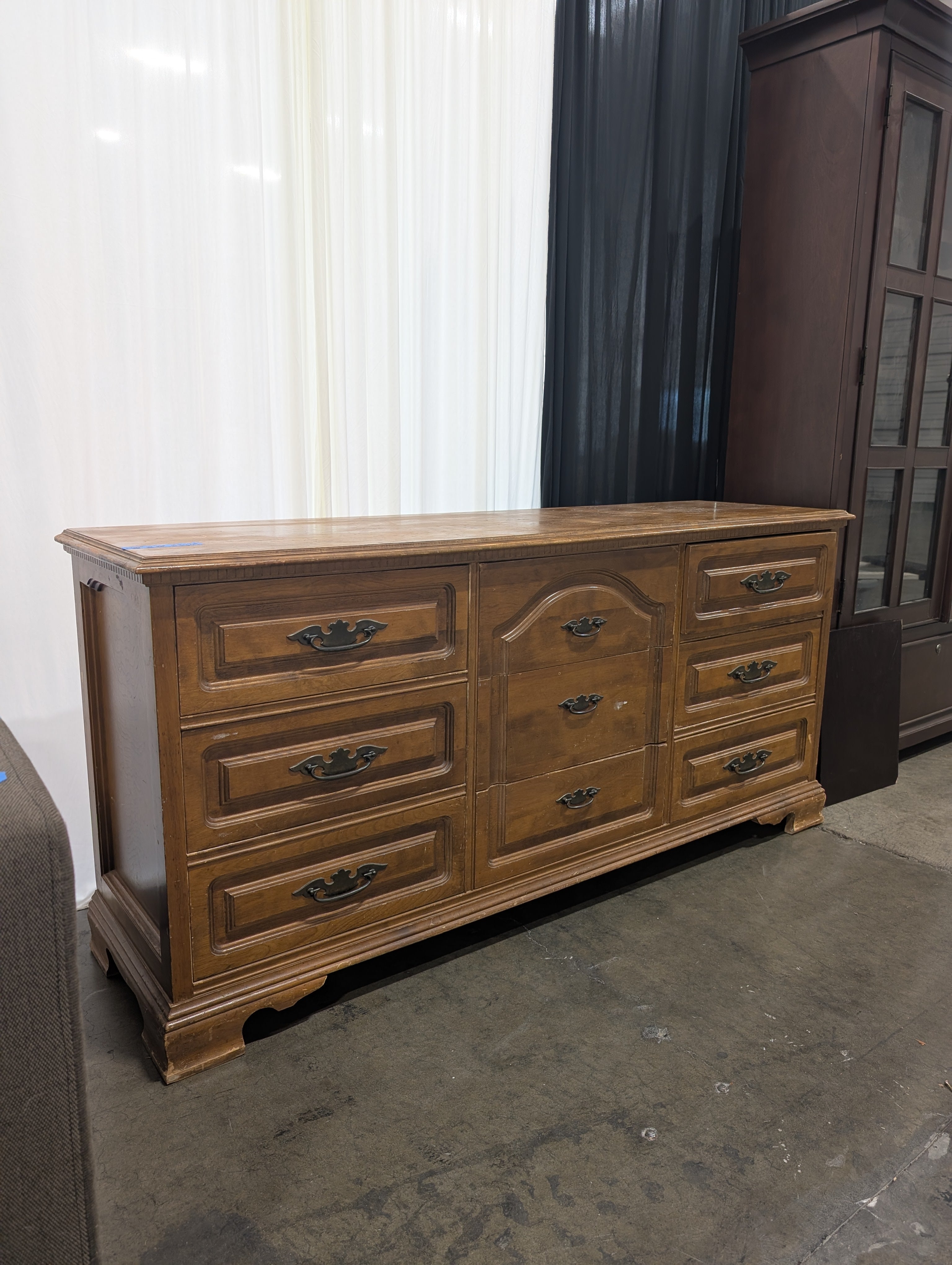 Winthrop Warm Tone Wood Dresser with Ornate Hardware