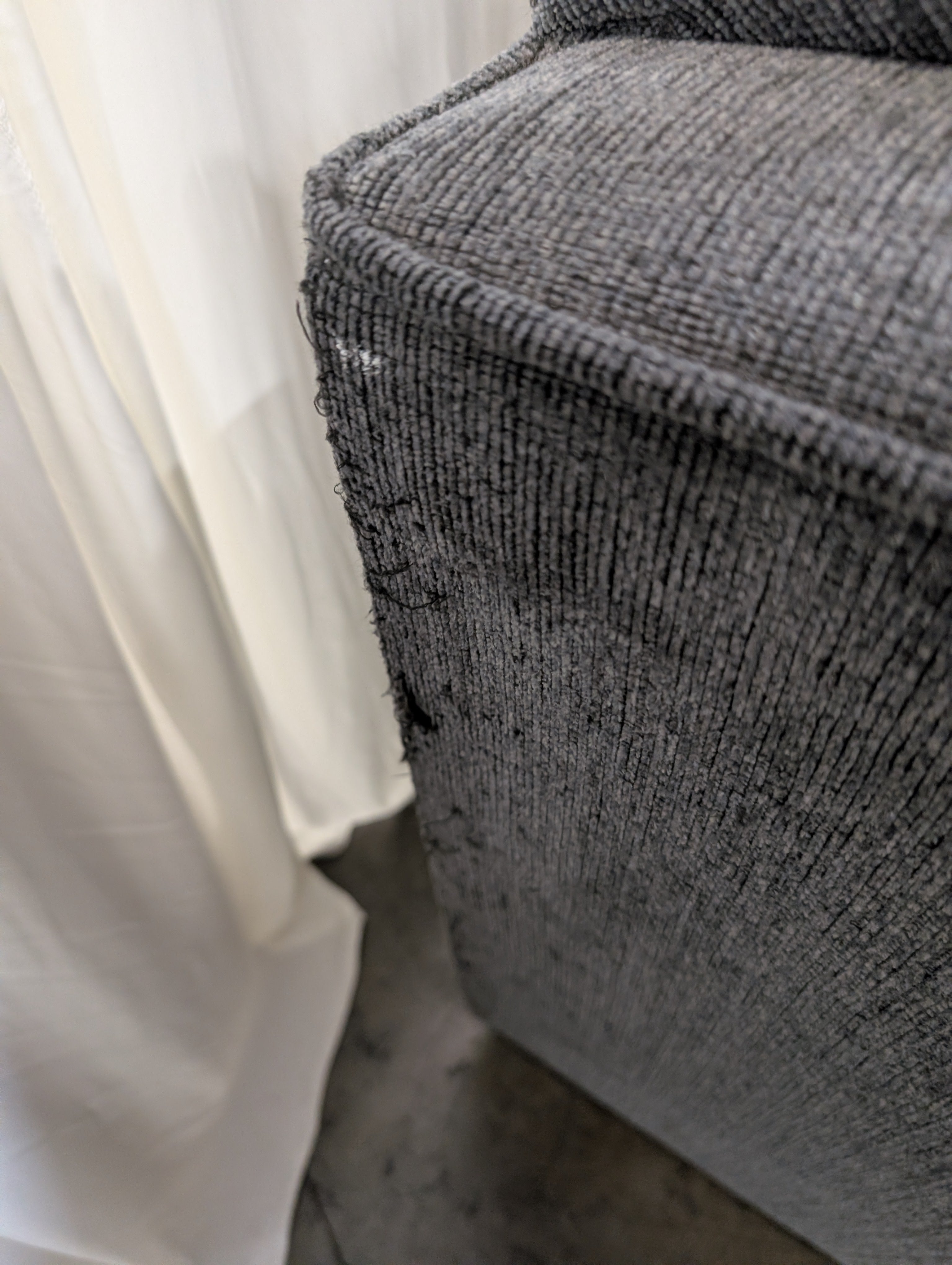 Modern Grey Fabric Three-Seat Couch