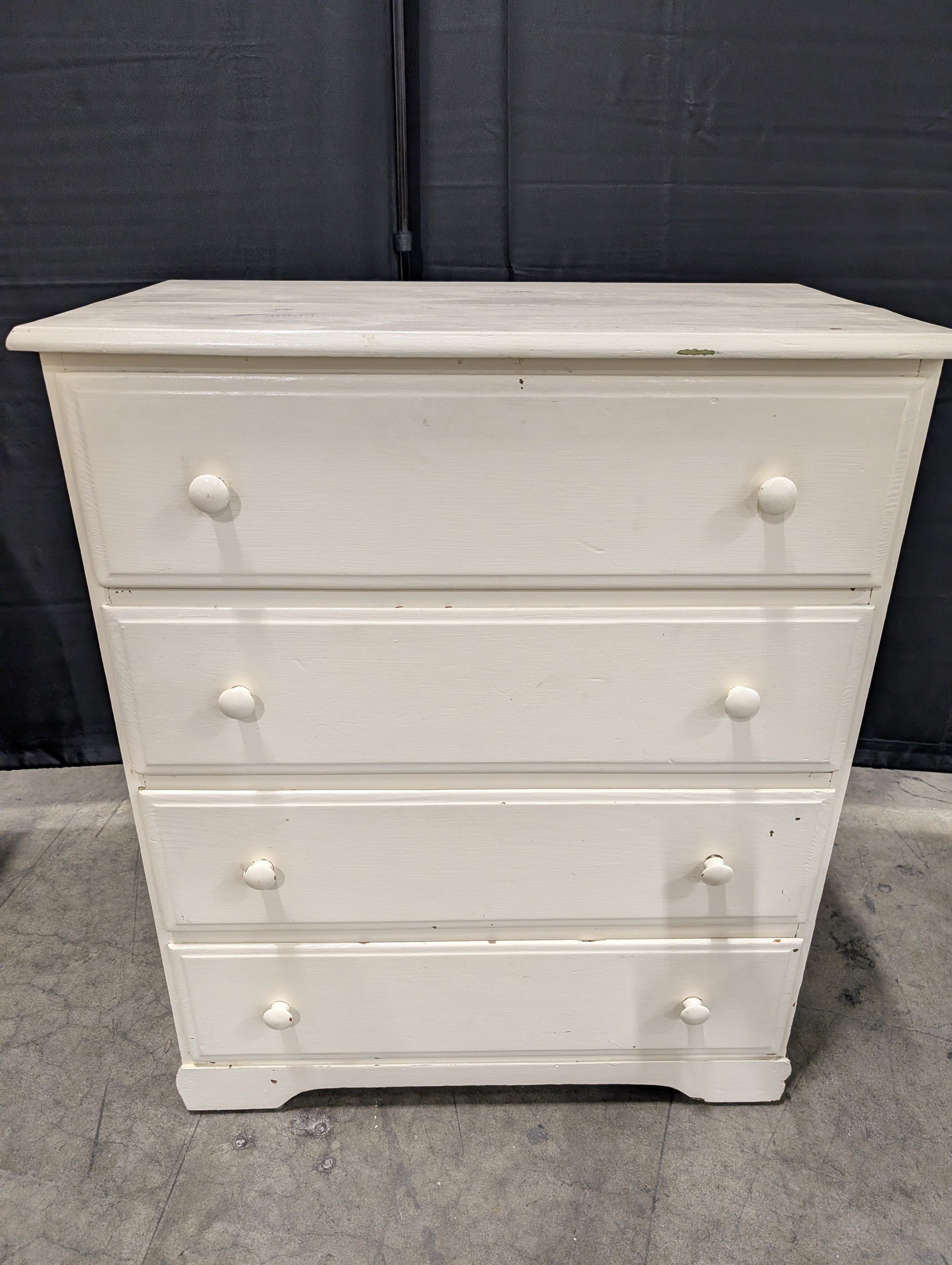 Off-White Four-Drawer Storage Dresser