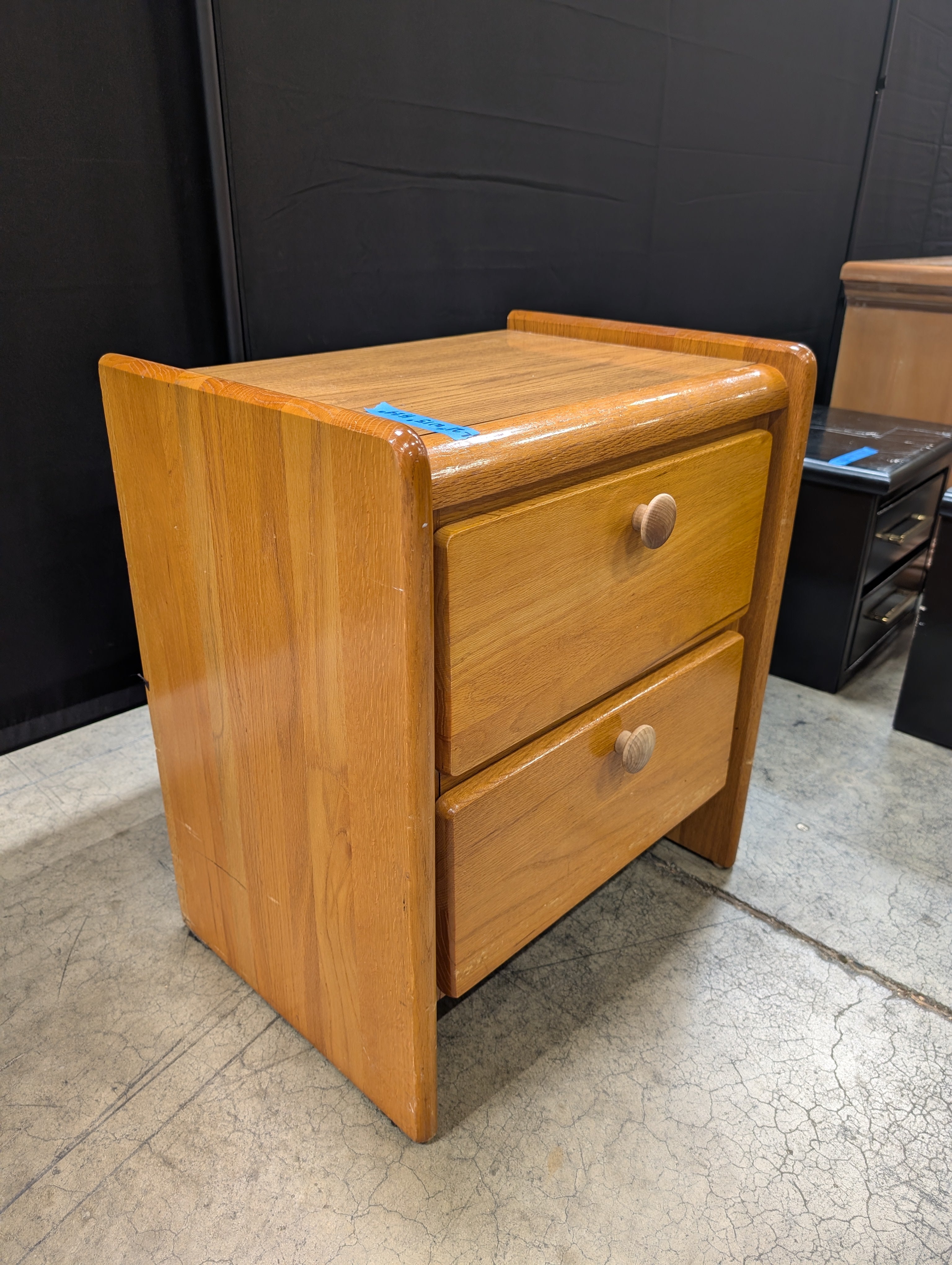 Classic Wooden Two-Drawer Nightstand