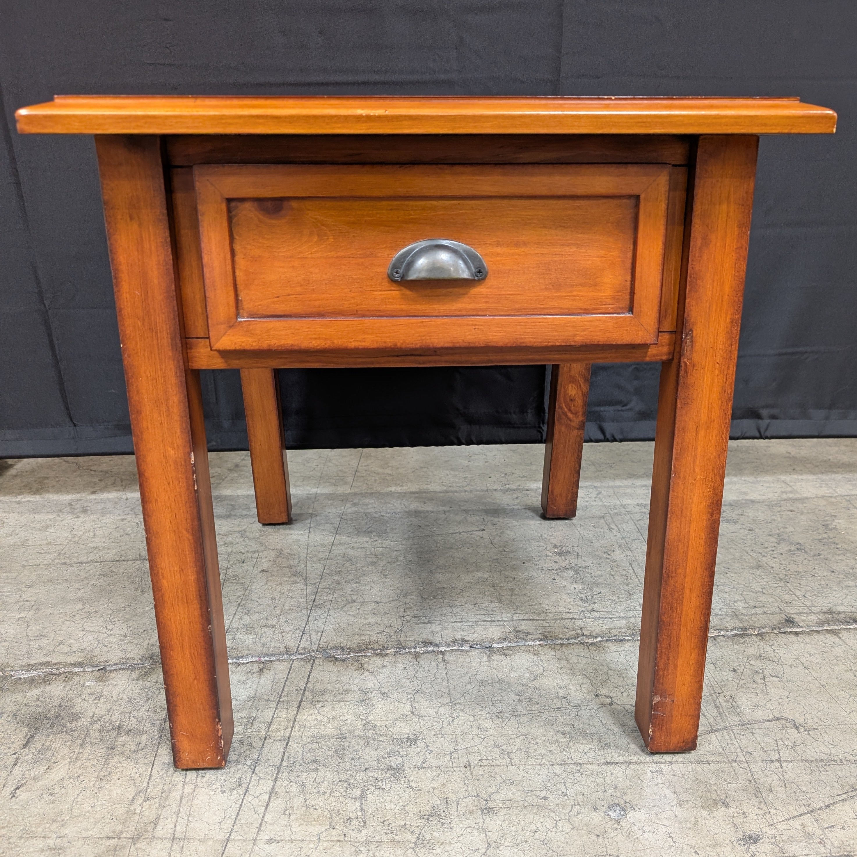 Rustic Wood Side Table with Drawer