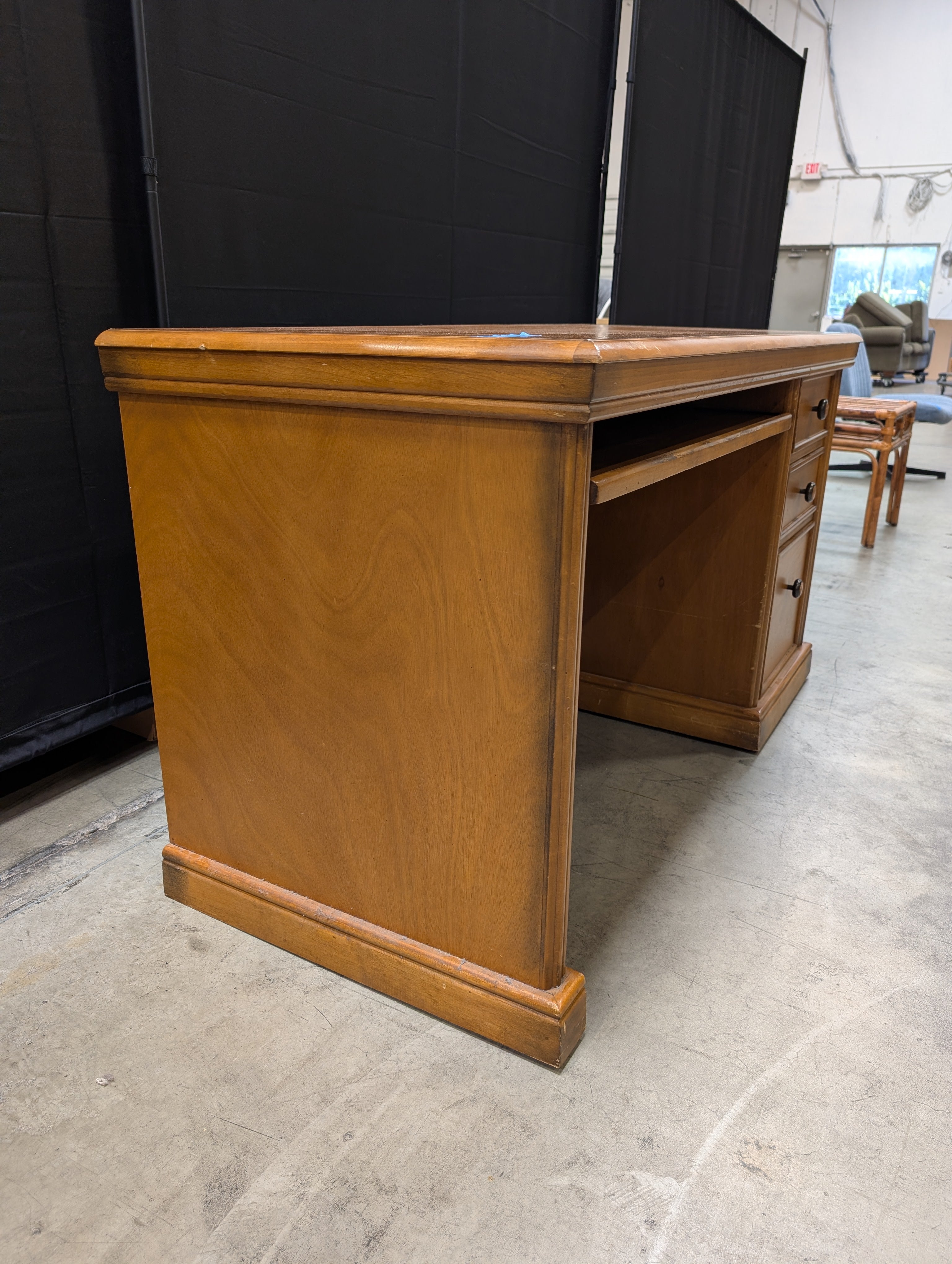 Martin Furniture Classic Brown Wood Office Desk with Three Storage Drawers
