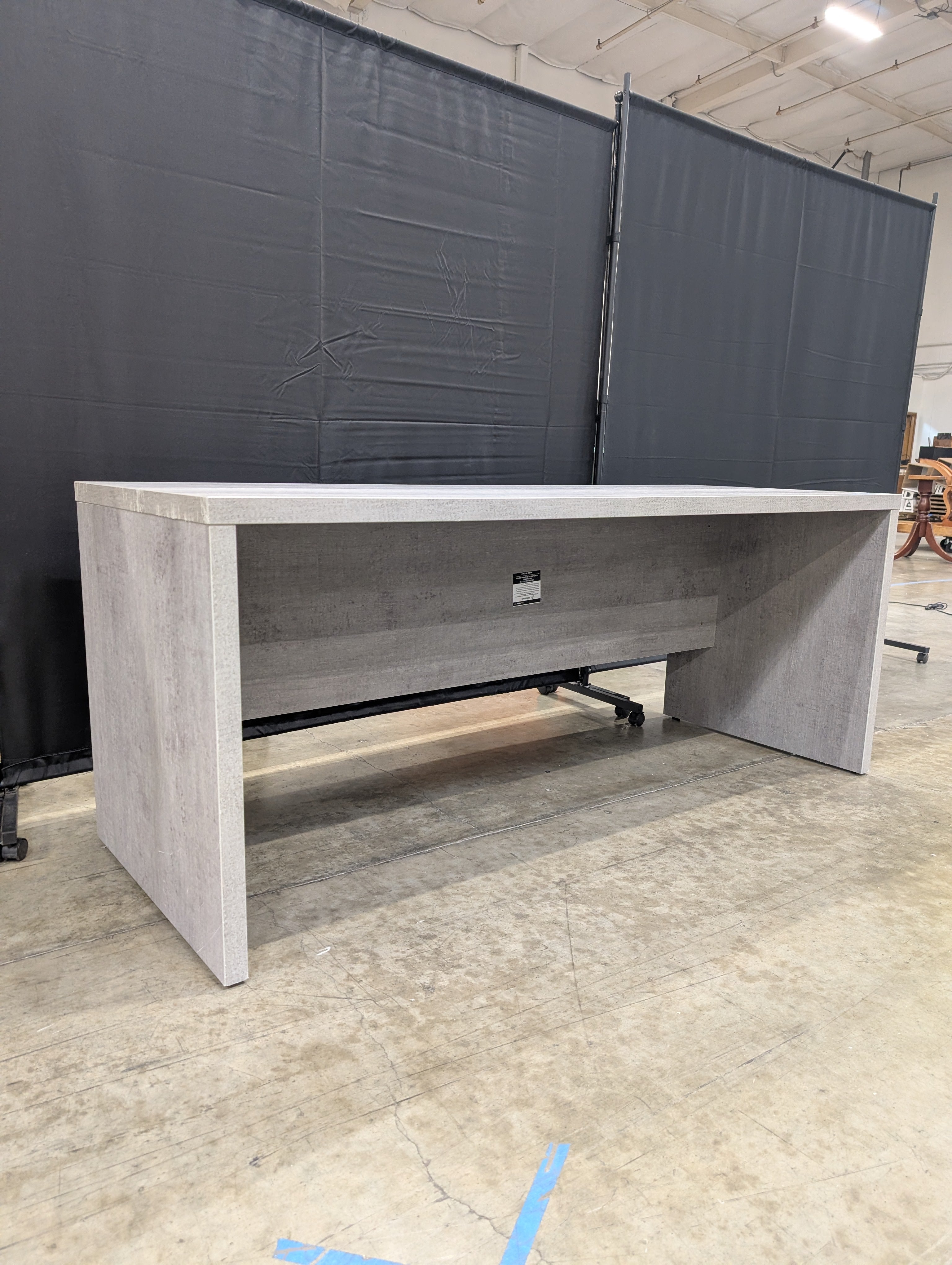 Modern Light Grey Concrete-Look TV Stand