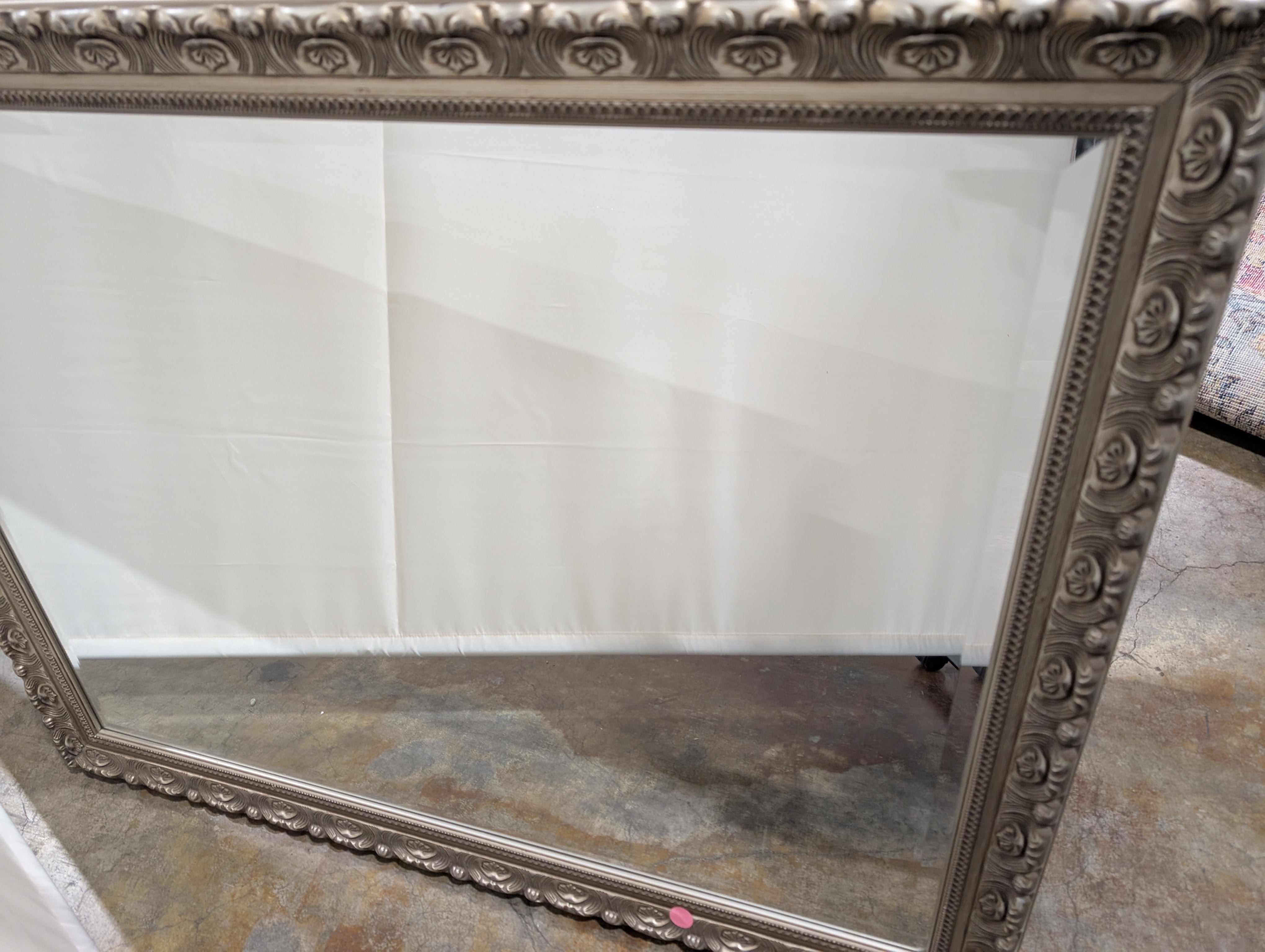 Decorative Ornate Framed Wall Mirror with Distressed Finish