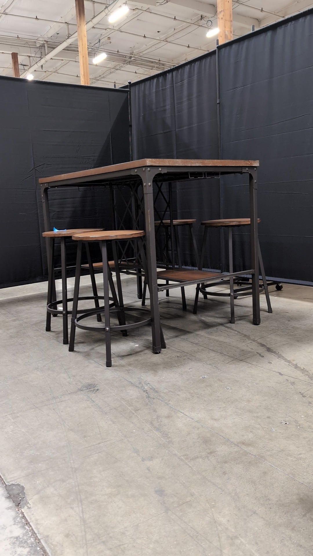 Industrial Style Wood Top Dining set