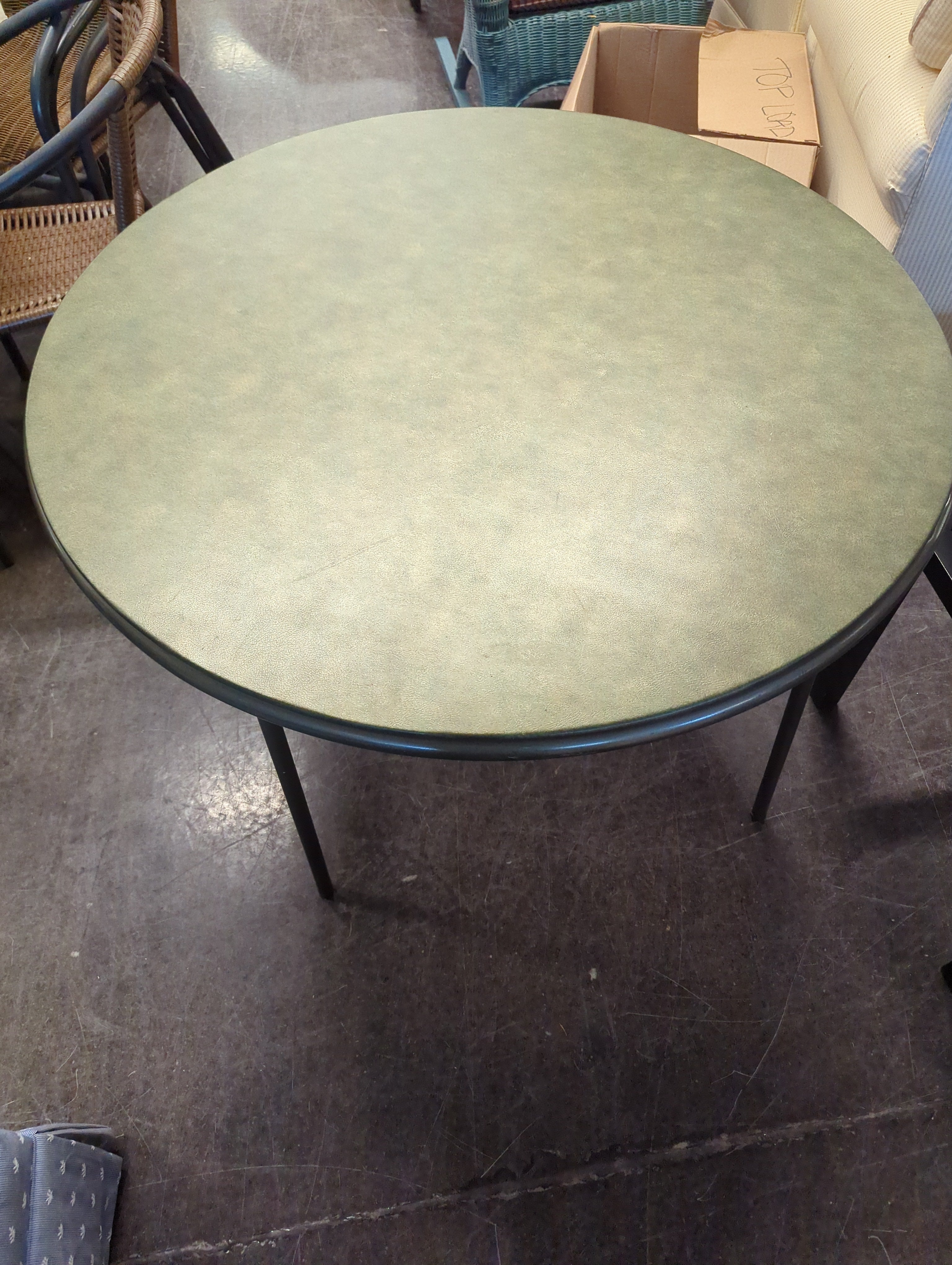Folding green card table