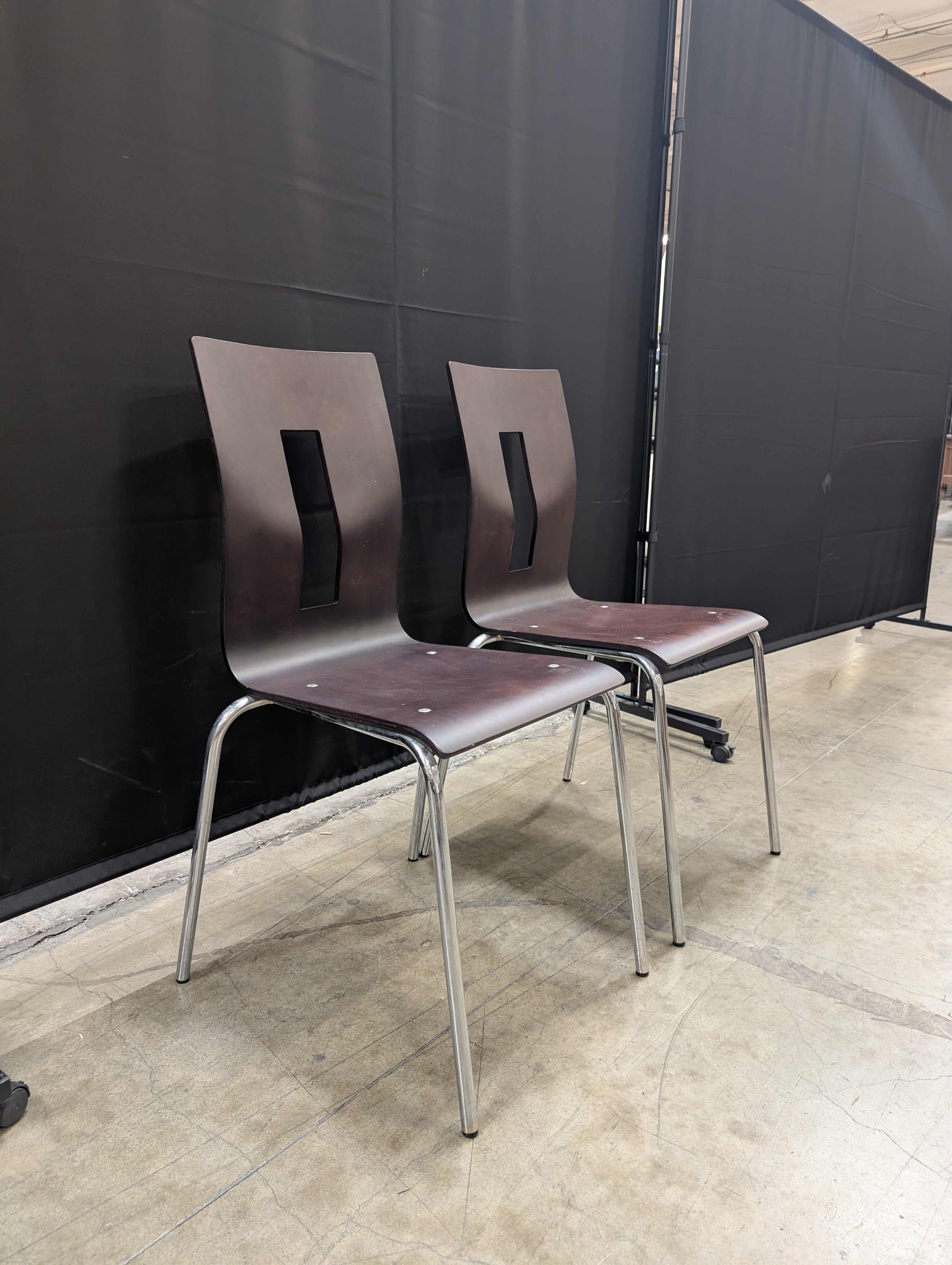 Pair of Allermuir Bentwood Stackable Chairs