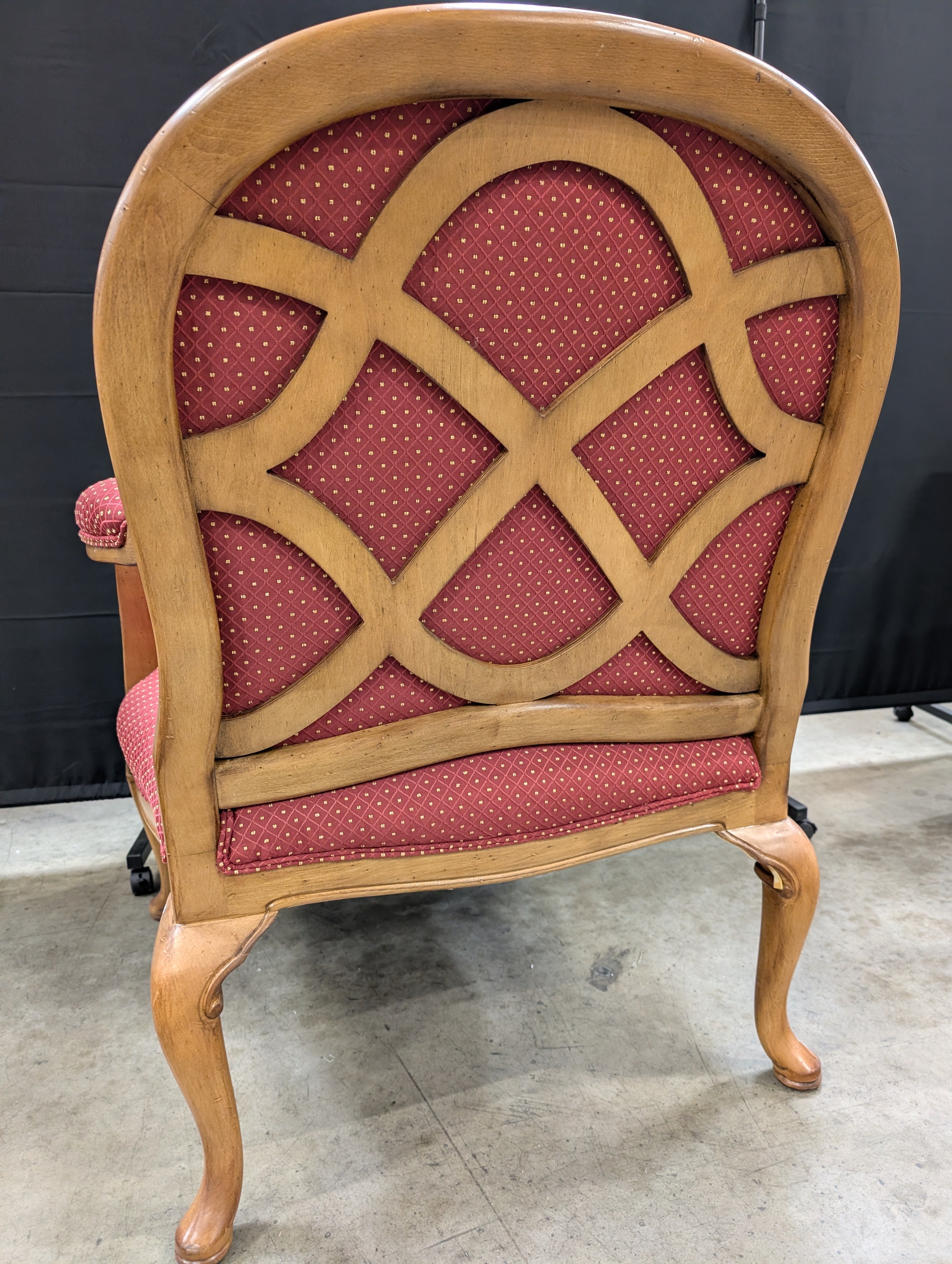 Traditional Red Upholstered SHERRILL Accent Armchair